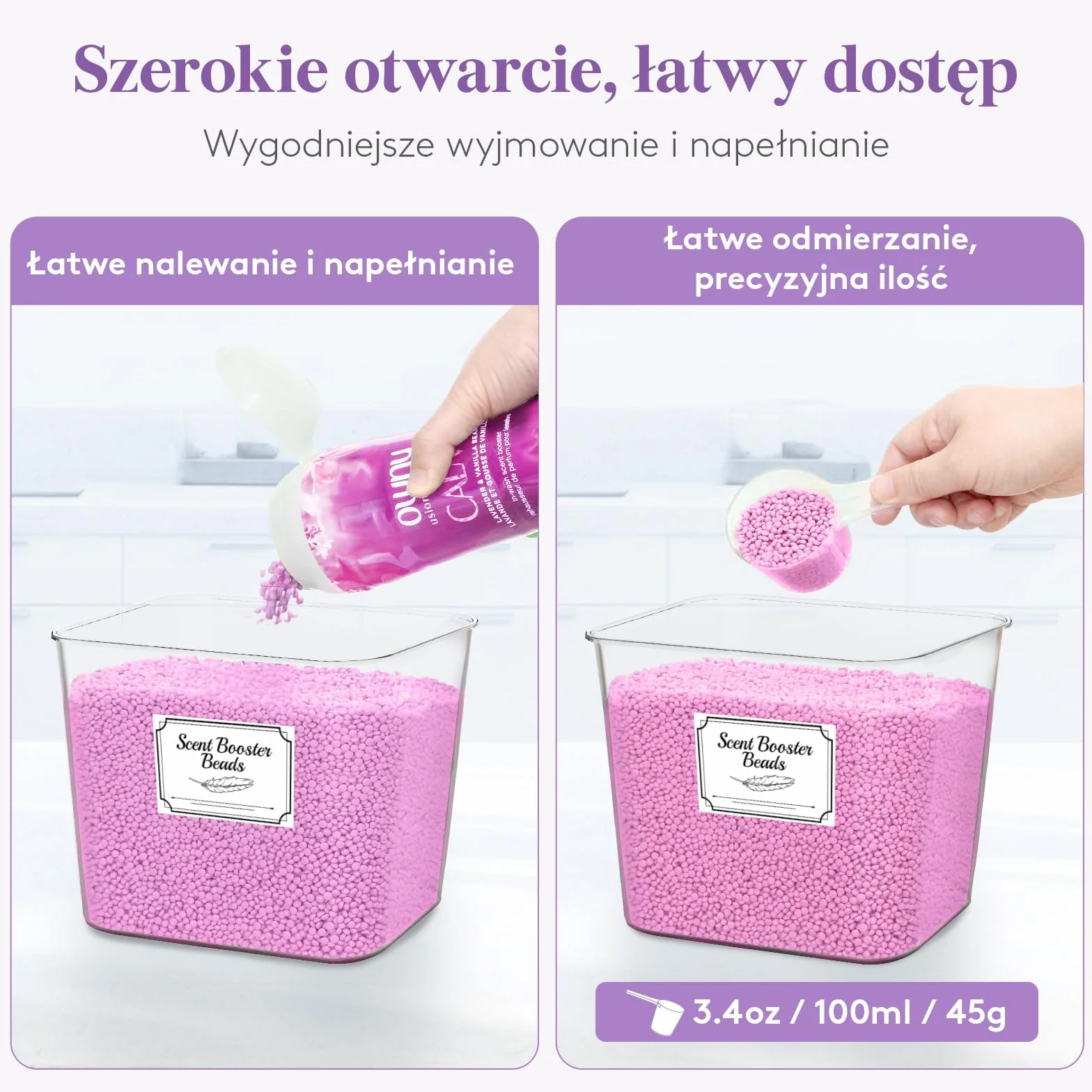 Lifewit Zestaw 3 Pojemników Kapsułki z Etykietami i Lyżeczkami, Pojemnik Proszek do Prania z Bambusową Pokrywką, Pudełko Proszek, Pojemnik do Przechowywania w Pralni