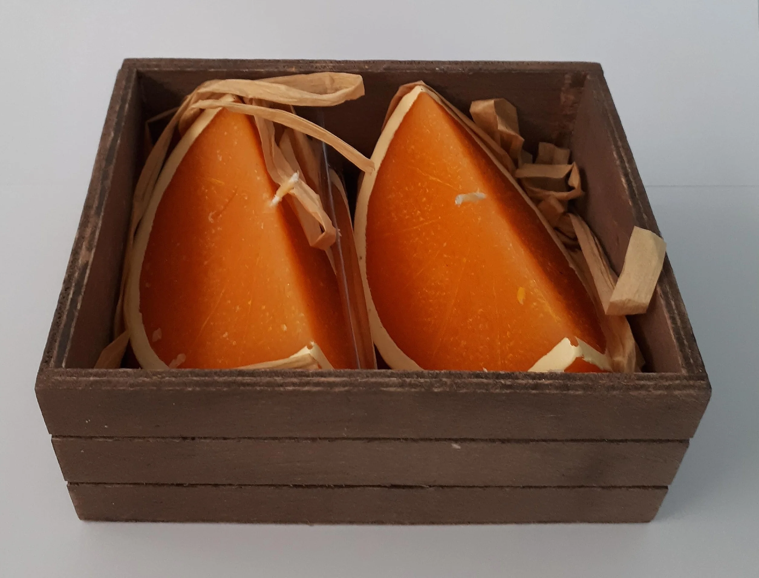 Zestaw 2 świeczek plasterek pomarańczowy 10 cm