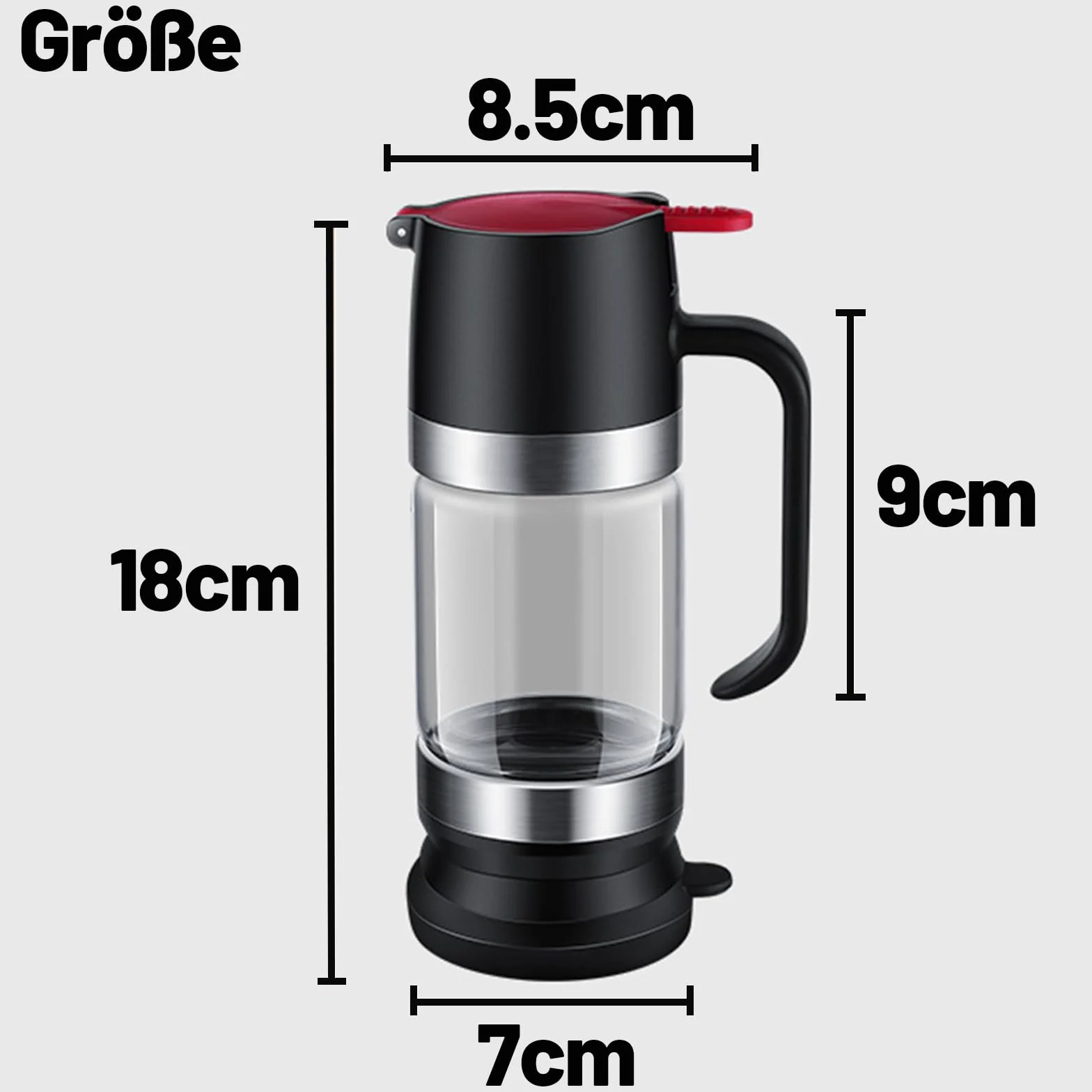 Dozownik miodu szklany 300 ml, słoik na miód, niekapiący