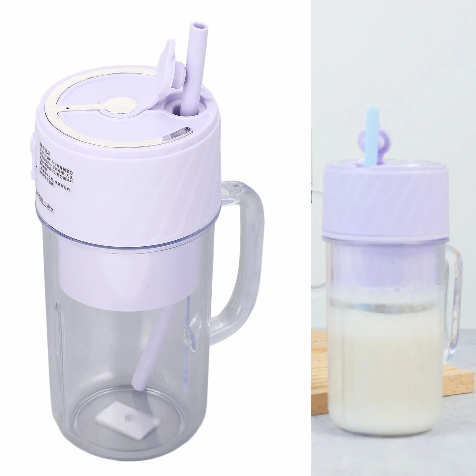 Przenośny Blender z 10 Ostrzami do Wydajnego Wyciskania Soku, Wielokrotnego ładowania, Koktajli, Długa żywotność Baterii do Biwakowania na świeżym Powietrzu, Samochodów (PURPLE)