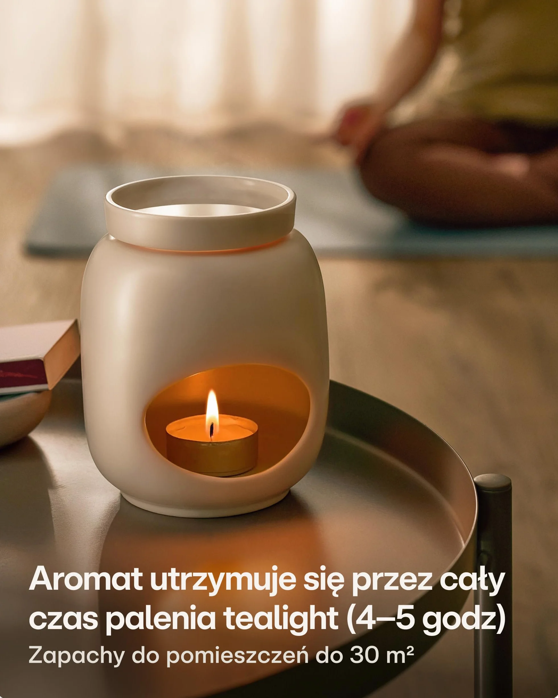 Praknu Ceramiczny Kominek na Podgrzewacz 75 ml – Delikatne Odparowywanie Olejków Eterycznych i Wosków Zapachowych – Długotrwały Zapach – Biały