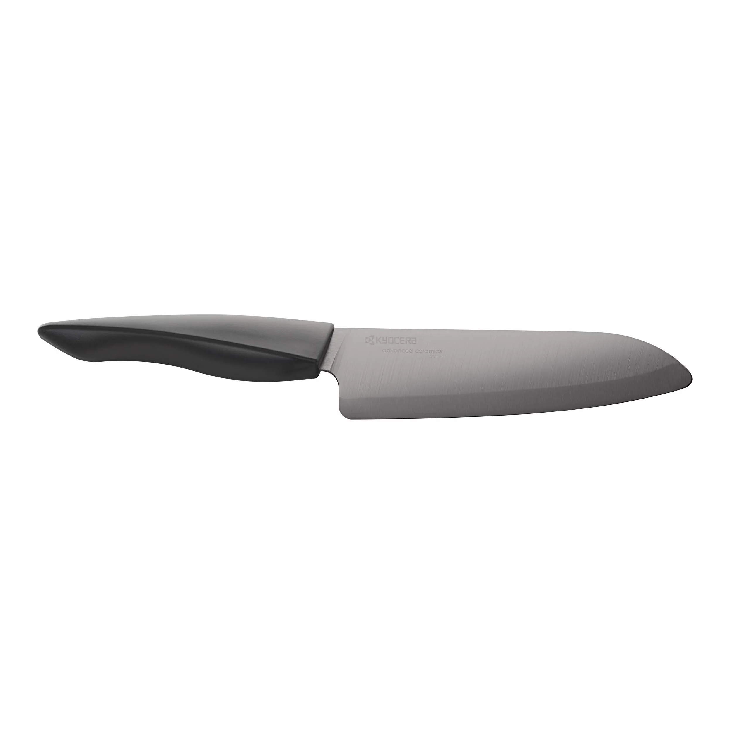Nóż ceramiczny Kyocera SHIN Black, nóż Santoku, ostrze 16 cm, opatentowane ostrze z ceramiki cyrkonowej, ostrze ręczne, wyjątkowo ostre, można myć w zmywarce, rękojeść i ostrze czarne, ZK-160 BK-BK