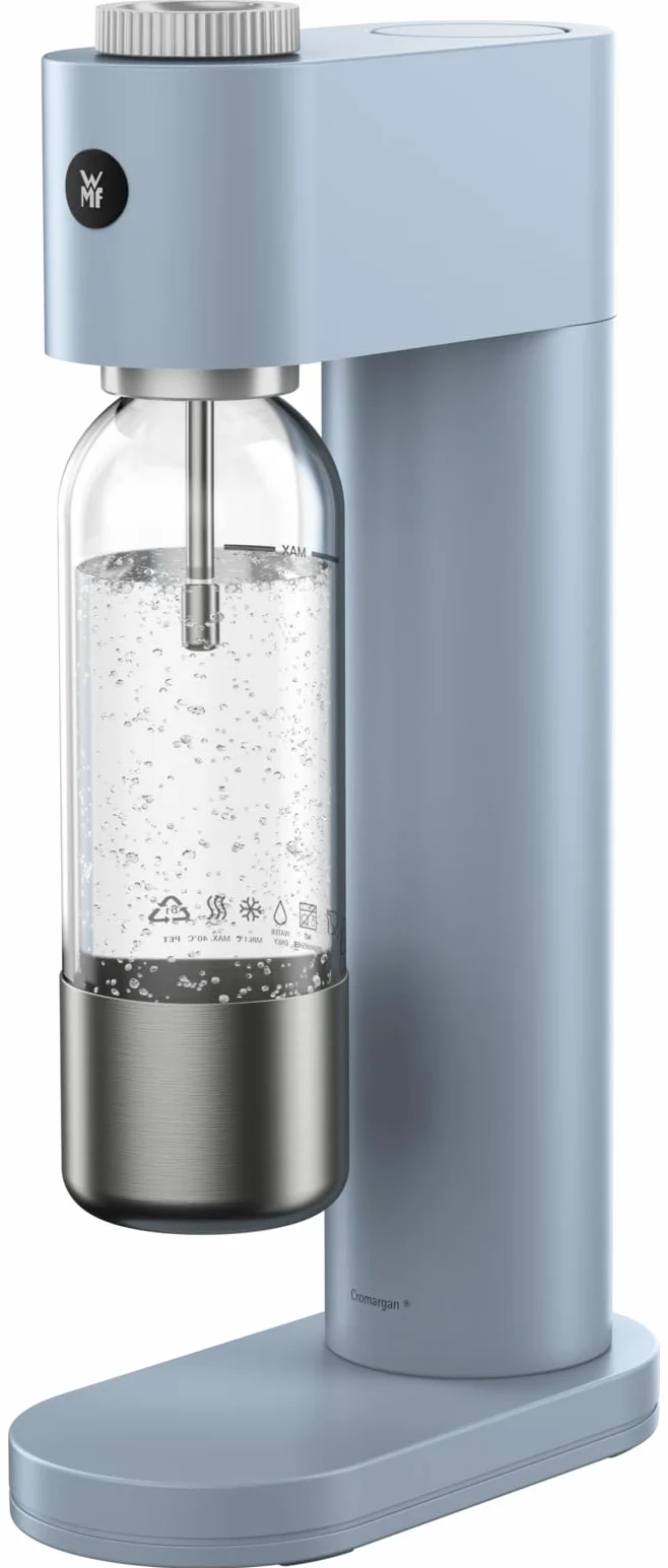 WMF Element One saturator do wody – w pełni automatyczna maszyna do saturowania ze stali nierdzewnej z 3 poziomami regulacji, oszczędzająca miejsce konstrukcja, elegancki ekspres do napojów gazowanych