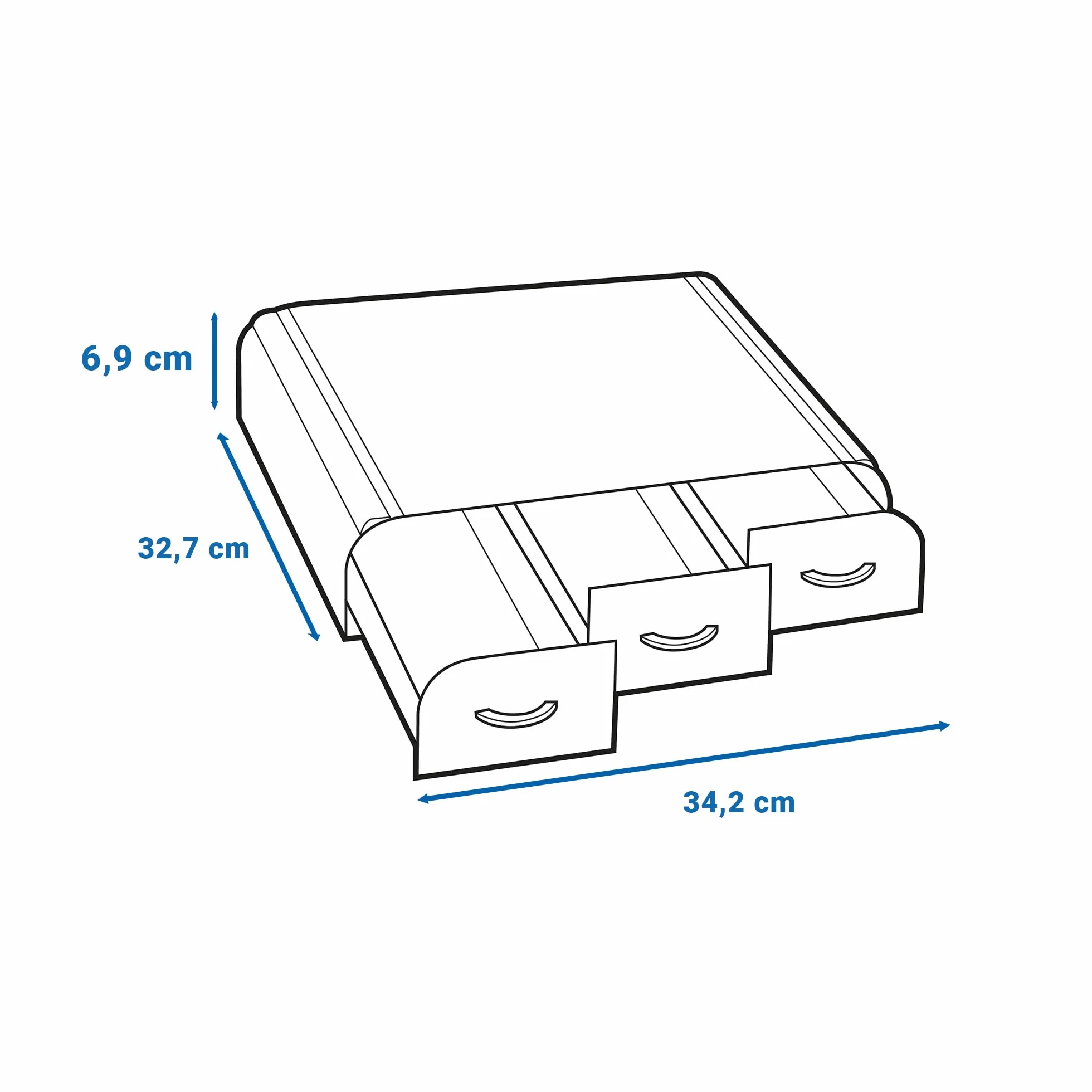CEP Dozownik do kawy z 3 szufladami plastik czarny 34,2 x 32,7 x 6,9 cm