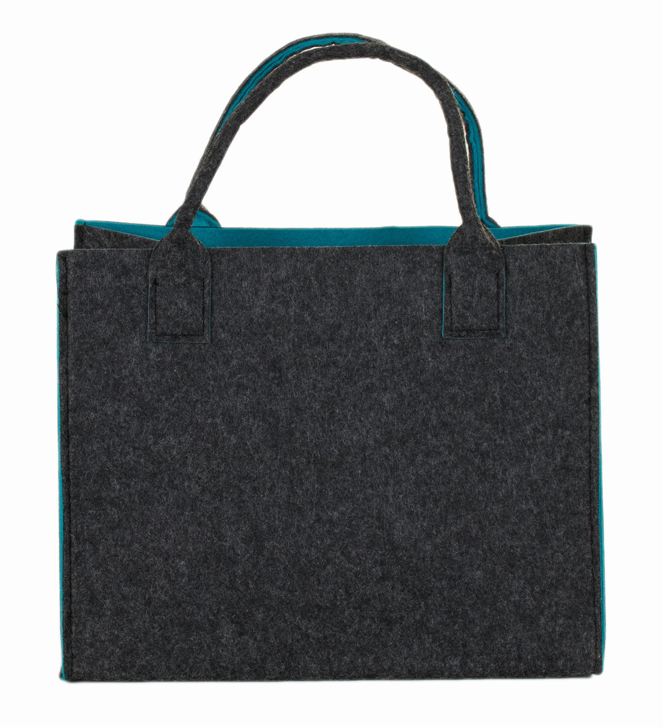 Brandsseller Praktyczna torba na zakupy Shoppingbag torba rekreacyjna pojemnik do przechowywania z filcu - ok. 35 x 20 x 28 cm - antracyt/petrol