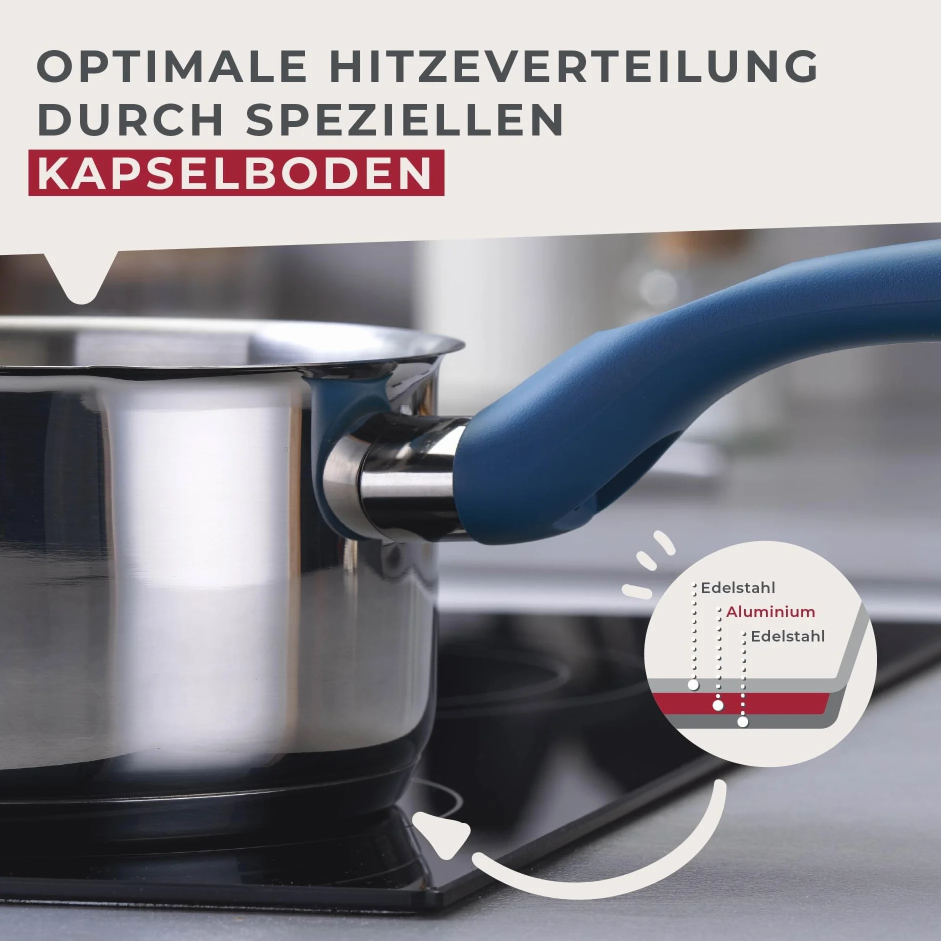FACKELMANN Rondel Essential średnica 12 cm ze stali nierdzewnej z ergonomicznym uchwytem bakelitowym, odporny na wysokie temperatury i nierdzewny