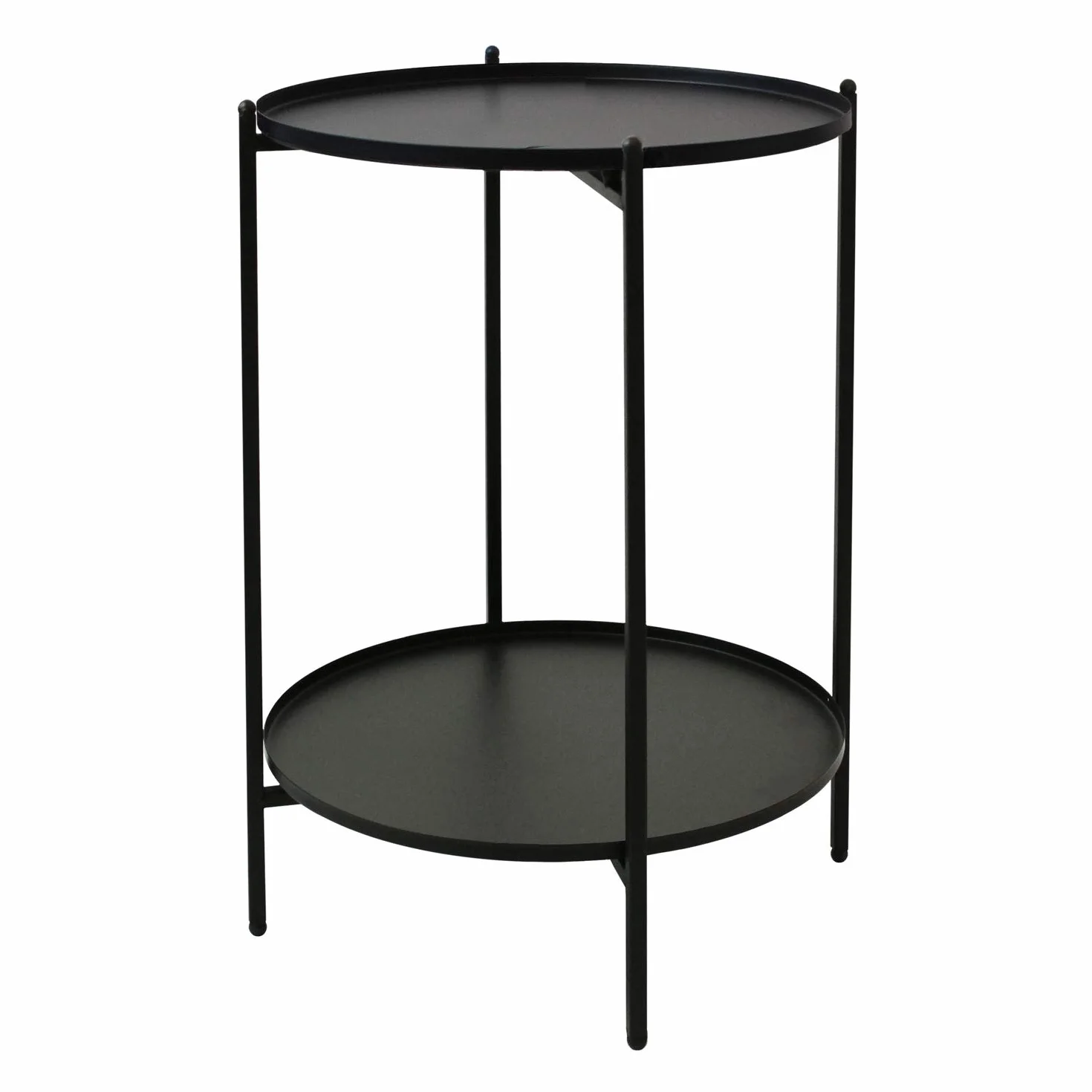 Stolik pomocniczy okrągły 35 cm wys. 50 cm metal czarny stolik kawowy stolik do salonu stolik kawowy
