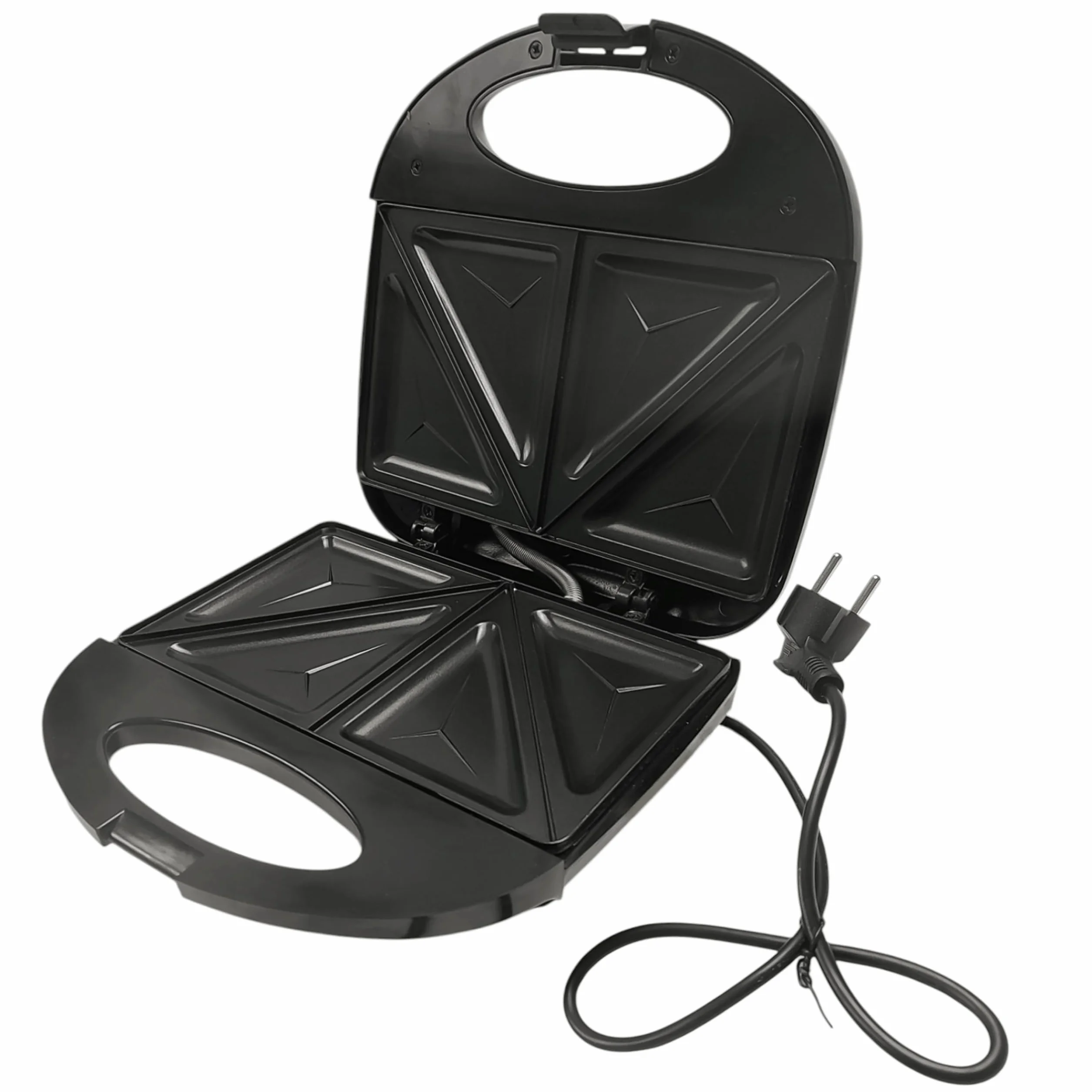KRUMAD Opiekacz do kanapek 1000W – Dwuszczelinowy Sandwich Maker z powłoką nieprzywierającą, wskaźnikami LED i uchwytem termoizolacyjnym – Kompaktowy toster do tostów