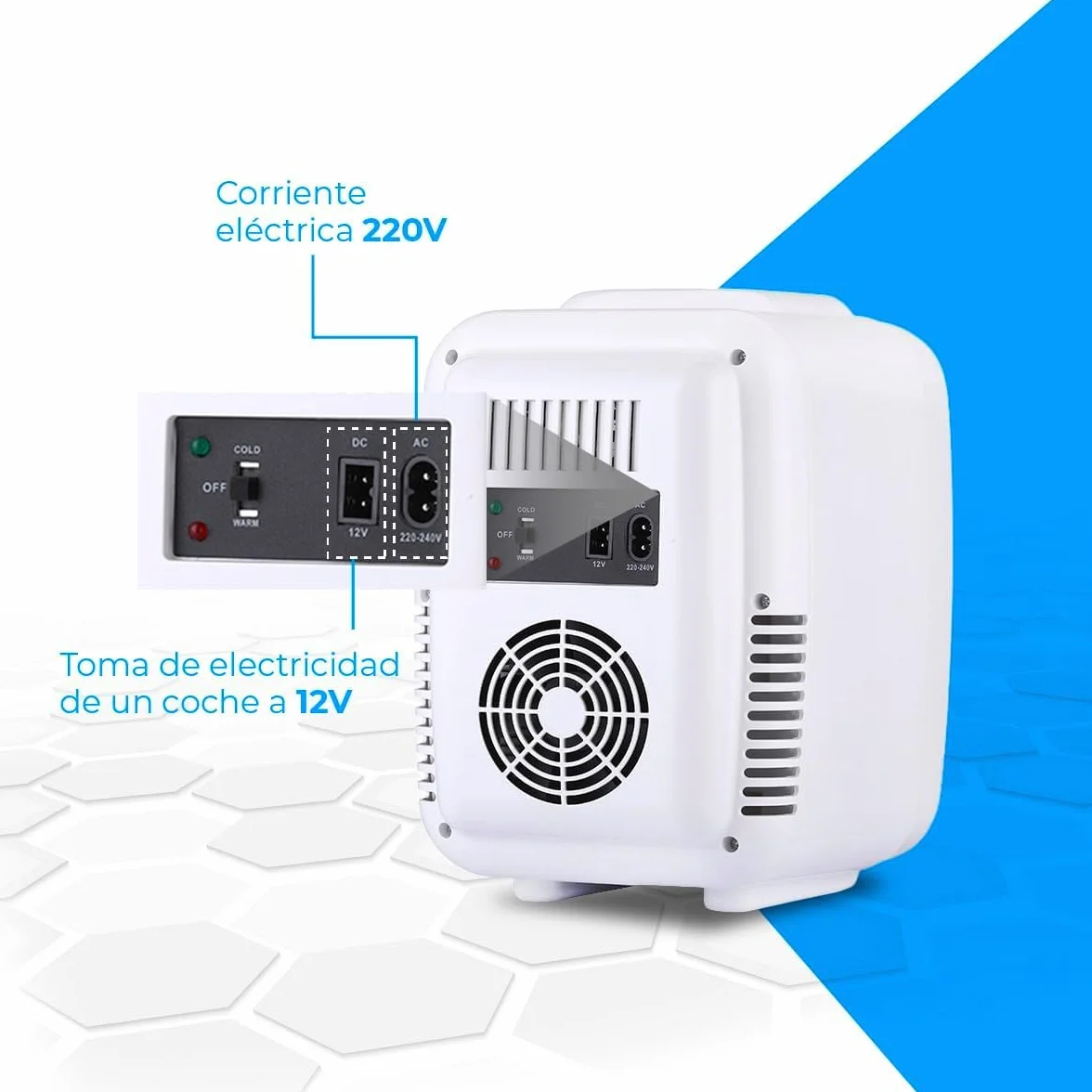NK Mini przenośna lodówka o pojemności 4 litrów, praca 12 V-220 V, funkcja chłodzenia i ogrzewania, do kosmetyków i napojów bezalkoholowych, biała