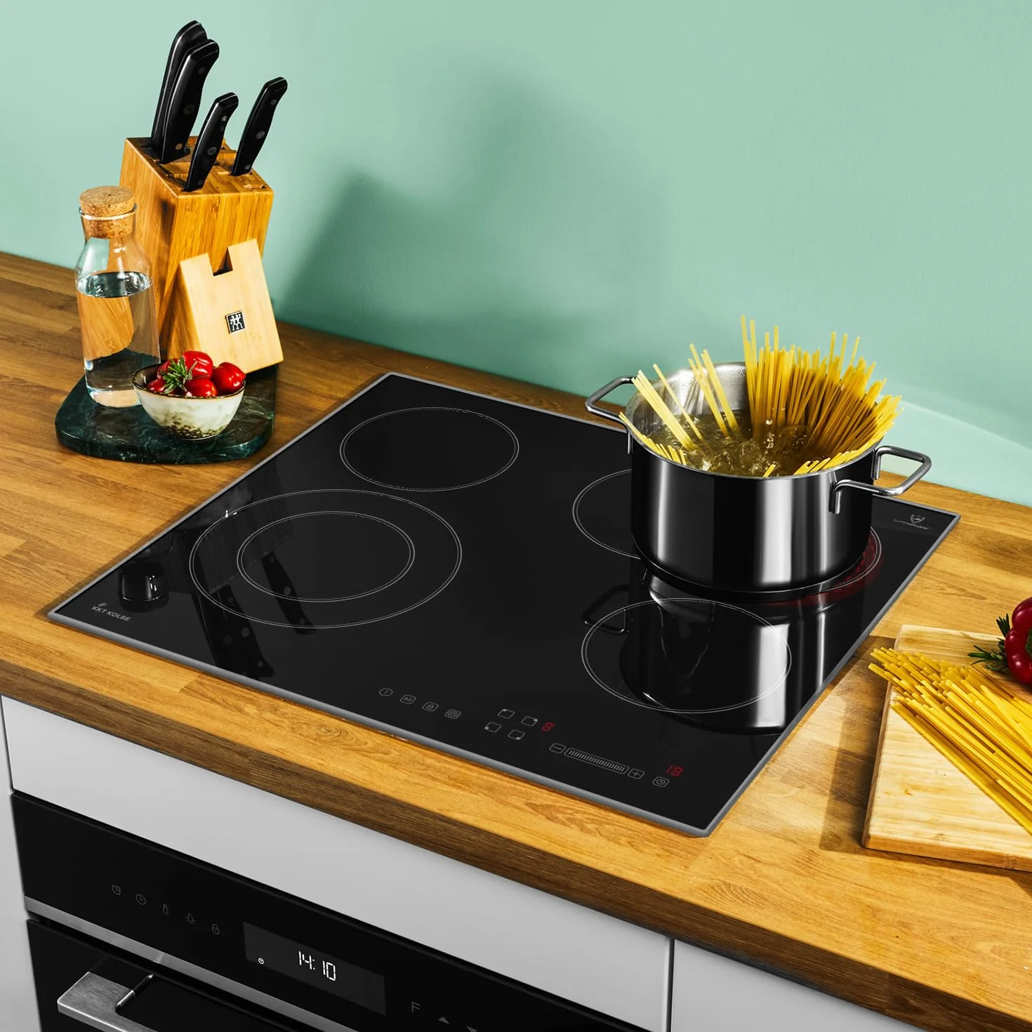Kuchenka: 60cm piekarnik do zabudowy EB8317HC + 59cm płyta ceramiczna CH5901AL | Rotisserie | funkcja pizzy | grill | cyrkulacja powietrza | gorące powietrze | automatyczny timer | SET8317HCCH59AL