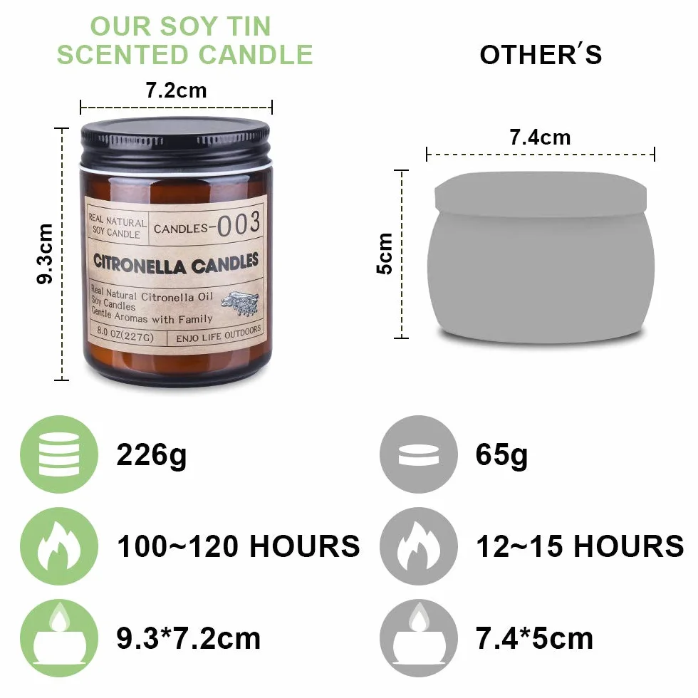 Supersun 240 godzin Citronella duża świeca na zewnątrz wosk sojowy Citronella świece do ogrodu, na taras