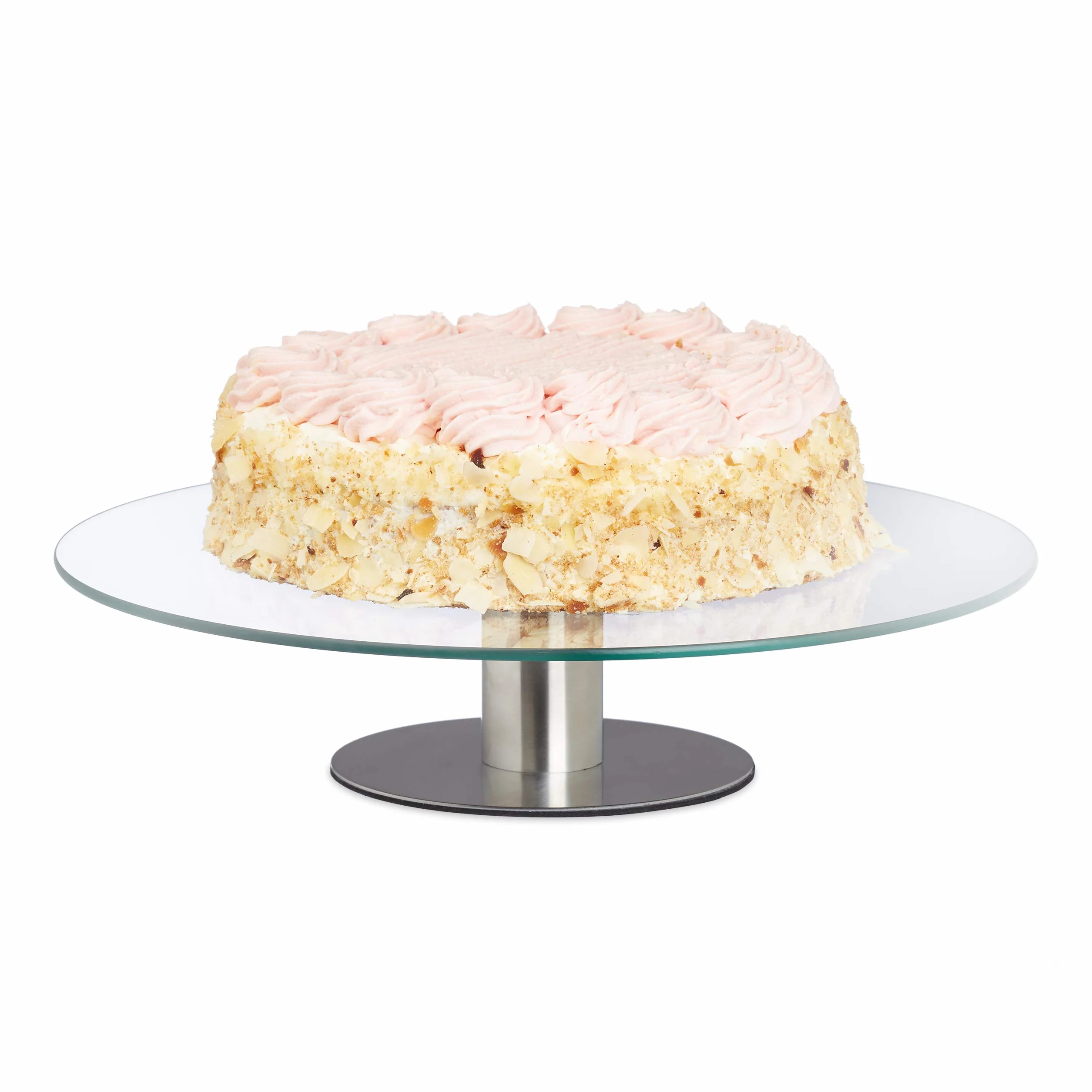 Relaxdays Obrotowa Patera Na Tort, Szkło, Bezbarwny, Ø 30 cm