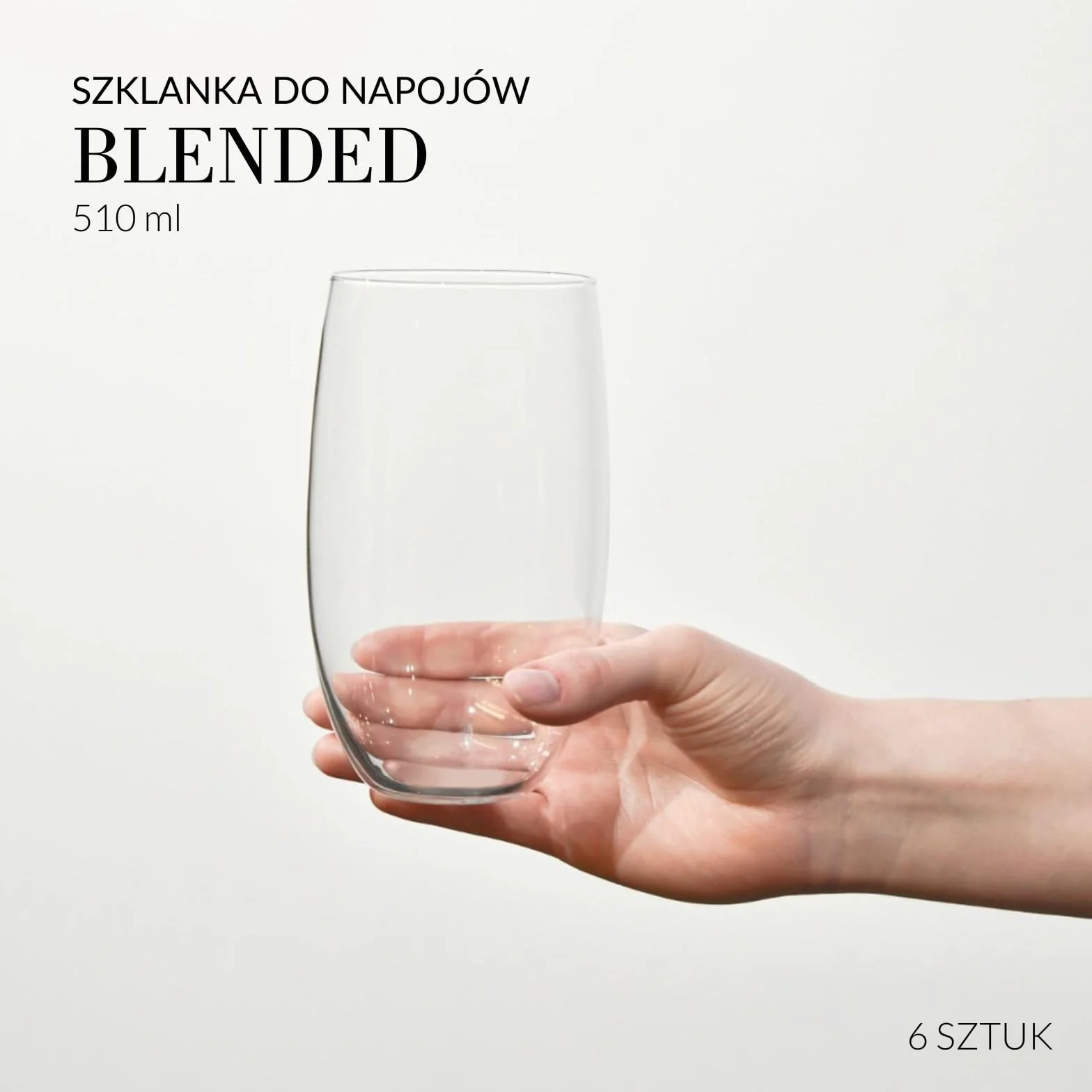 KROSNO Szklanki do Wody, Soków i Innych Napojów | Zestaw 6 Szklanek | 510 Ml | Kolekcja Blended | Idealne do Domu, Restauracji i na Przyjęcia | Można Myć w Zmywarce