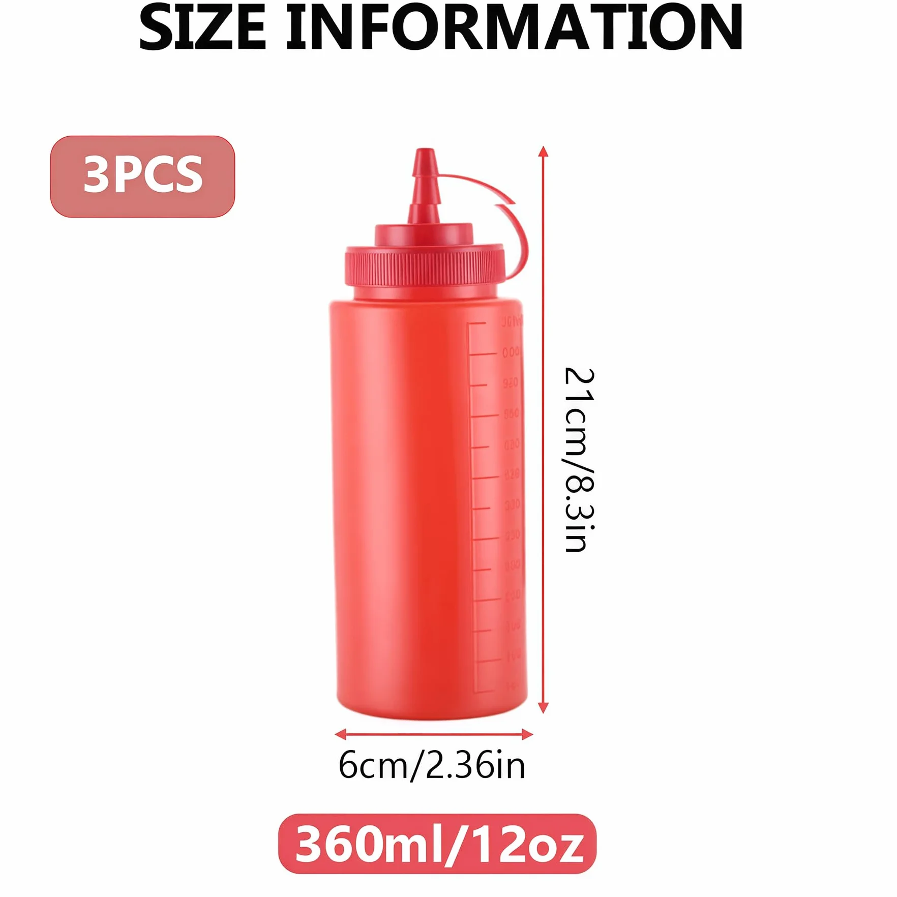 Elandy 3 sztuki przezroczystych pojemników z tworzywa sztucznego do sosów i przypraw