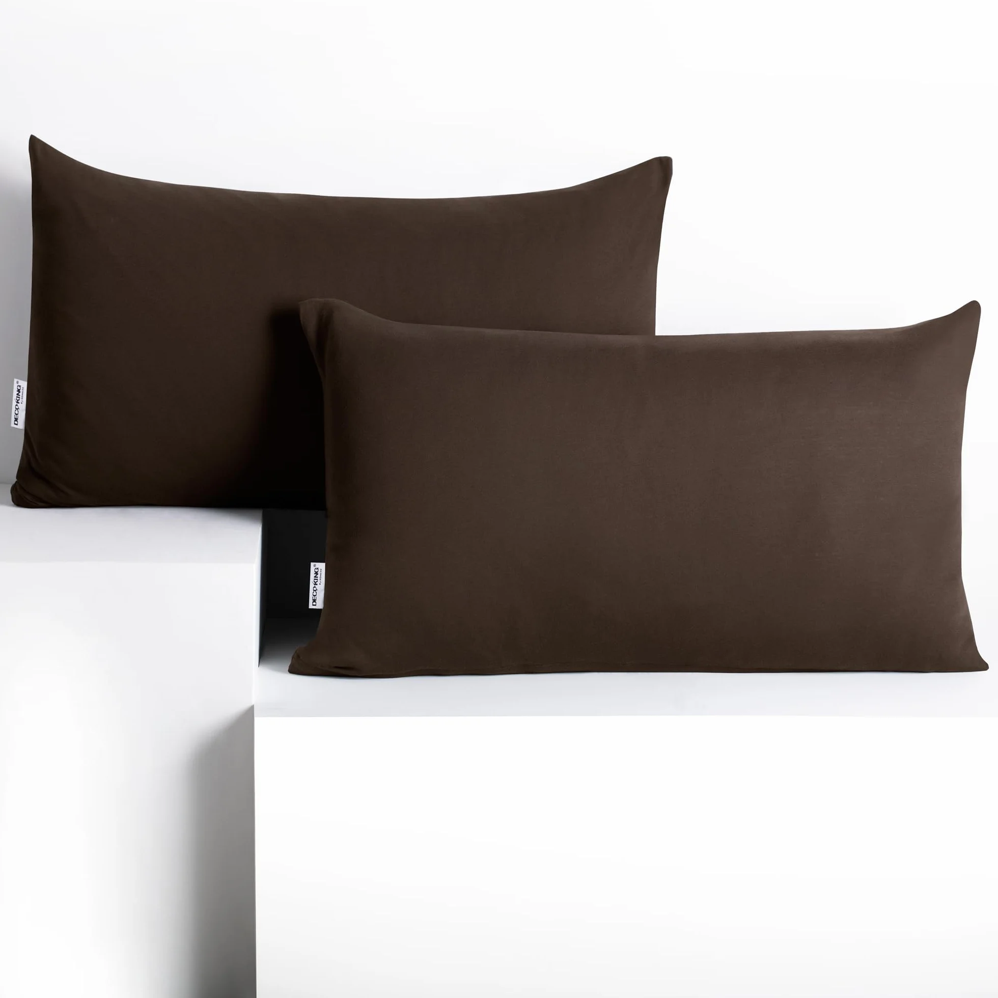 DecoKing Amber bawełniana poszewka na poduszkę z zamkiem błyskawicznym 50 x 60 czekolada