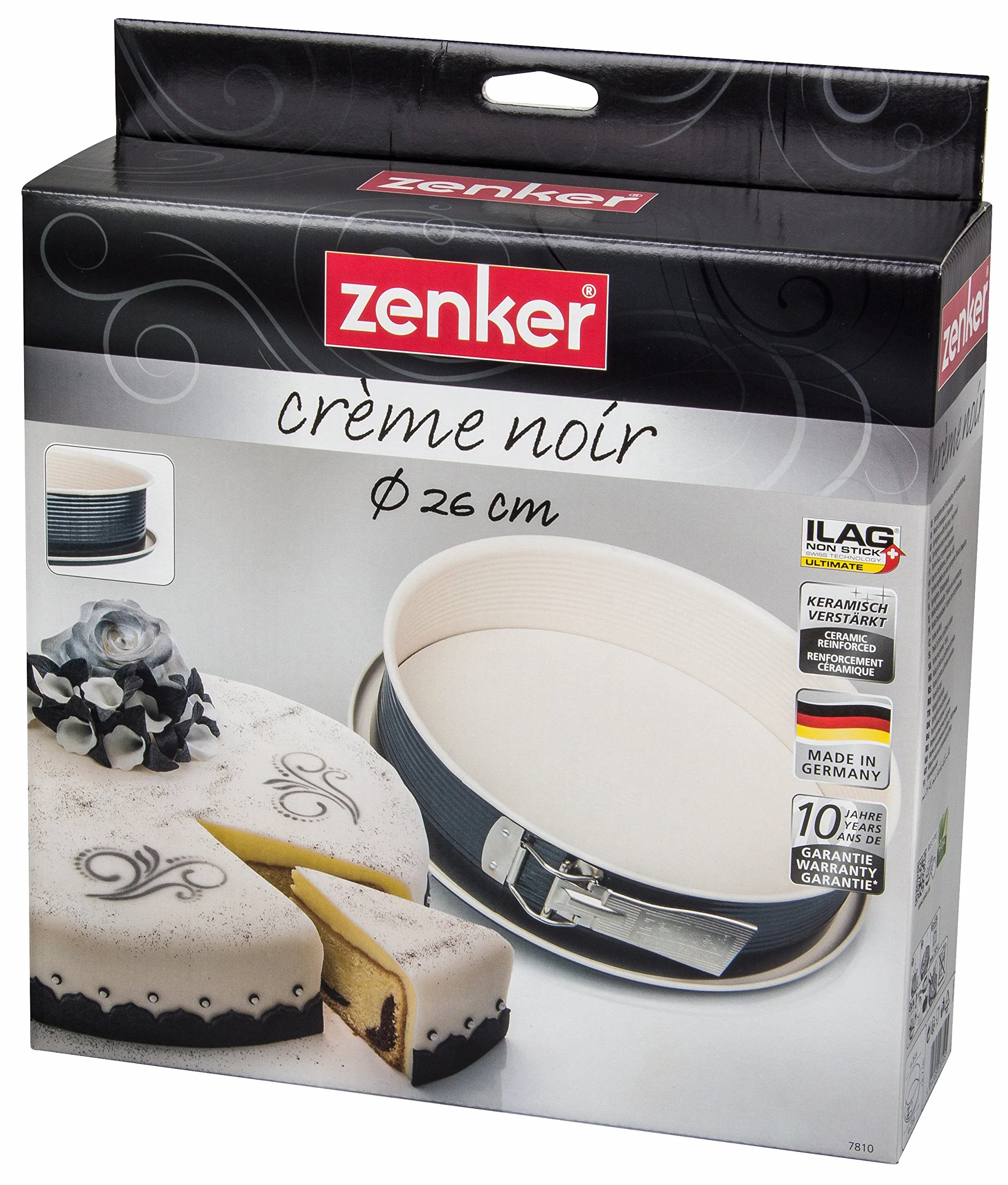 Zenker Creme Noir Springform z 1 podstawą, stal nierdzewna, szary/beżowy, średnica 26 cm