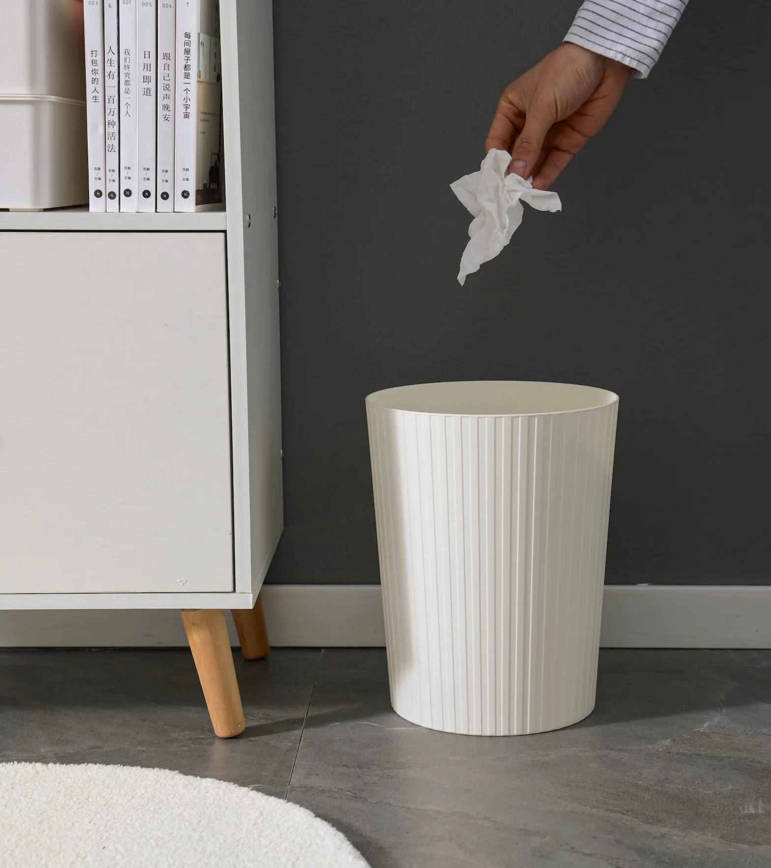 Cetomo Zestaw 7,2 l x 6, kosz na śmieci, kosz na odpady, kosz na papier, kosz na śmieci do łazienek, kuchni, biura domowego, pokoi w akademiku, biały