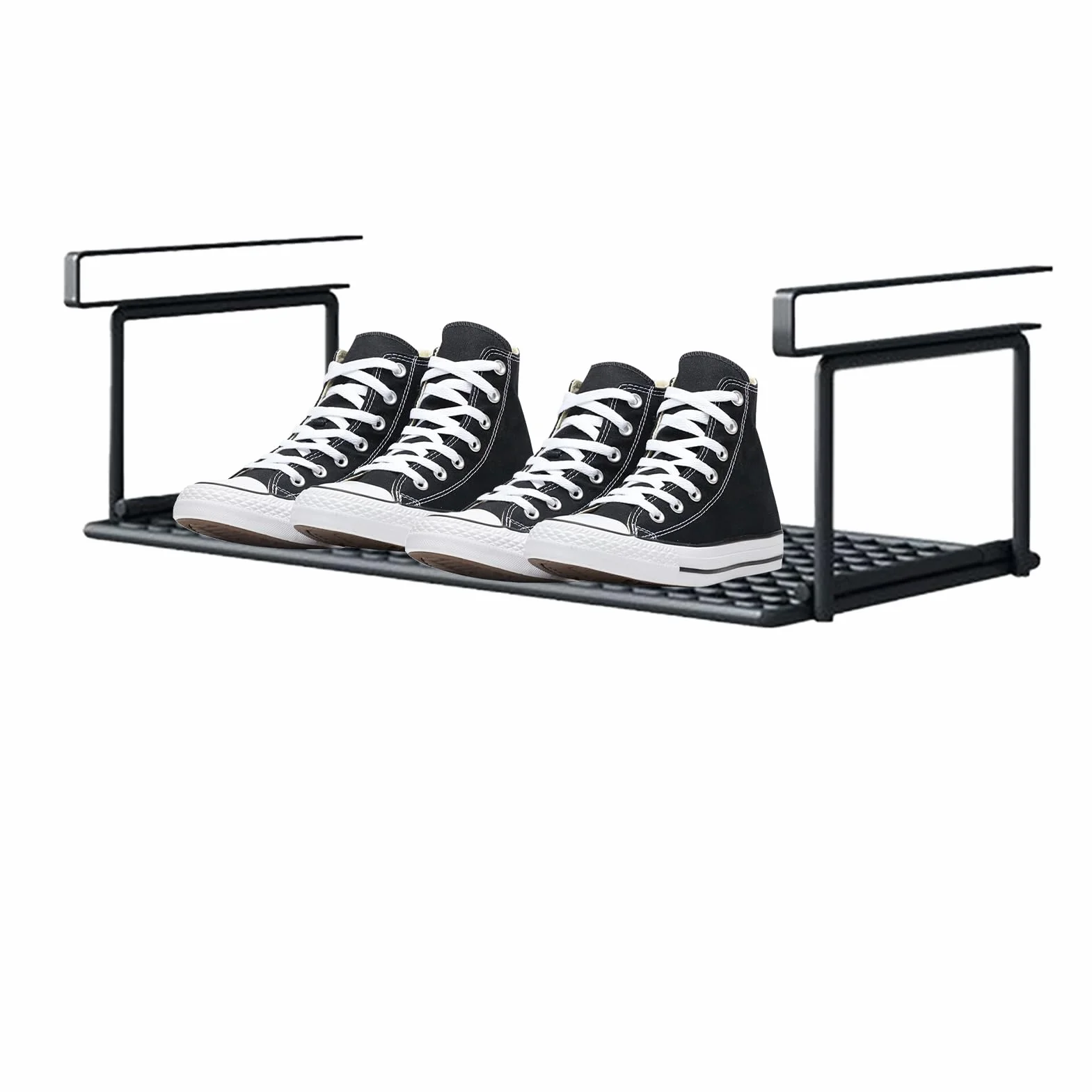 Generisch Kosz wiszący pod półką z metalu 32/39/52 cm, organizer do szafek kuchennych, szafek na buty i szafek na ubrania (czarny/biały)