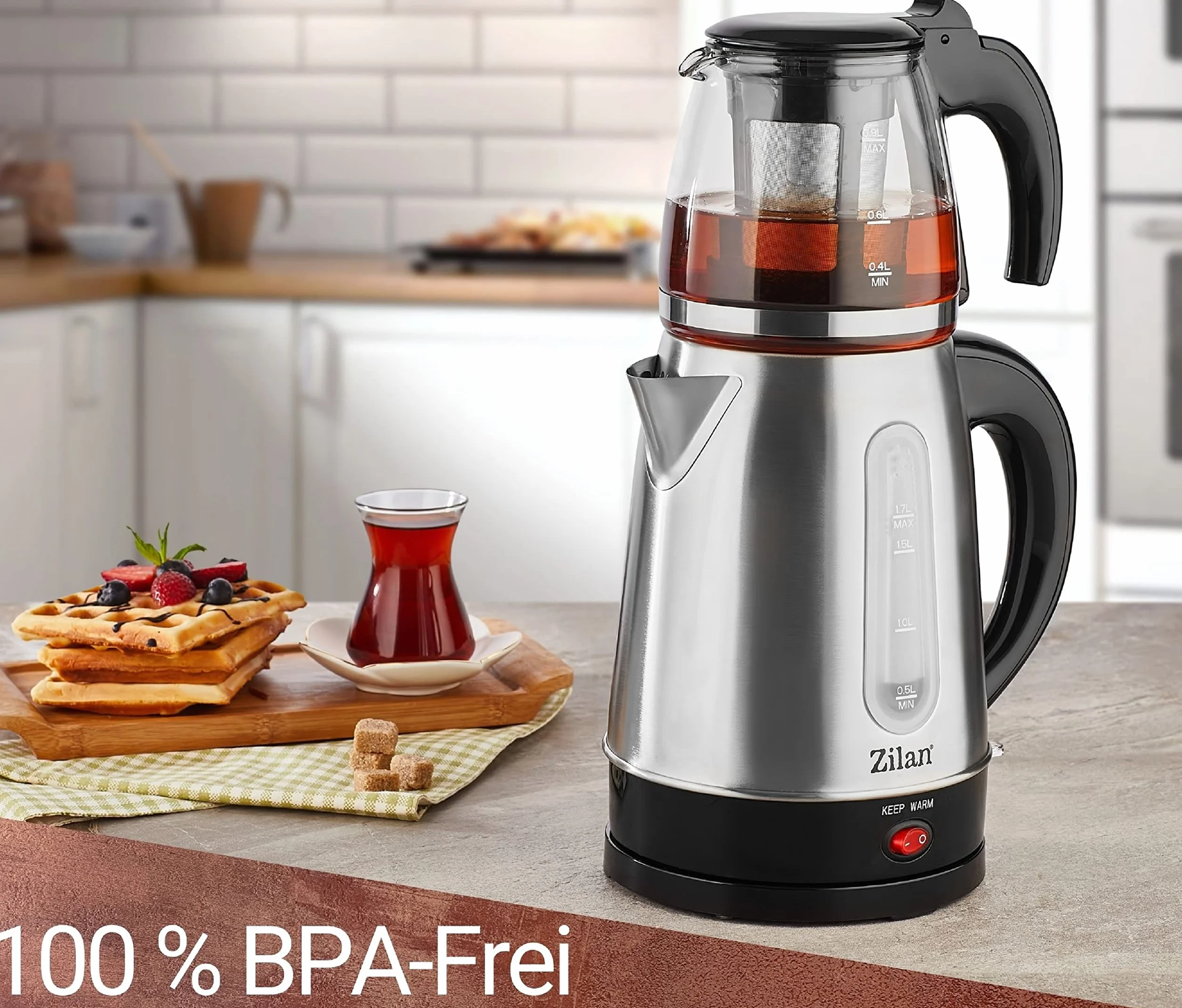 Zaparzacz do herbaty | 2200 W | zabezpieczenie przed przegrzaniem | w 100% wolne od BPA | szkło bezpieczne | filtr wapienny | ekspres do herbaty | czajnik elektryczny | Water Kettle | zaparzacz do
