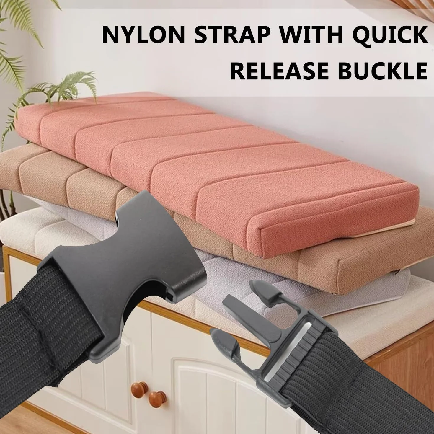 Poduszka na ławkę na zewnątrz 130 x 50 120 cm x 35 cm 150x40 Poduszki do siedzenia do wnętrz, zapobiegające zadrapaniom przez koty, z zamkiem błyskawicznym i antypoślizgowym dnem(Różowy,140x40cm x6cm