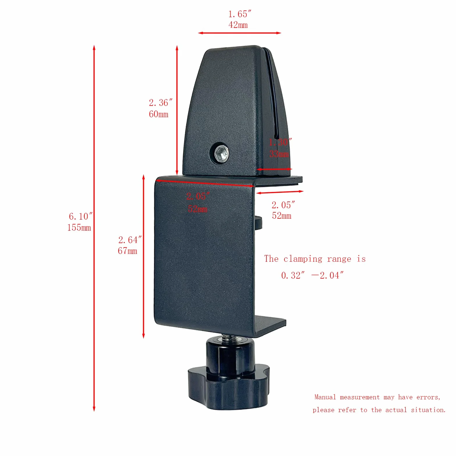 Klipsy podtrzymujące osłonę przed snem do panelu 1/8 cala-2,5 cm, regulowane, aluminiowe, akrylowe, czarne, 6-pak
