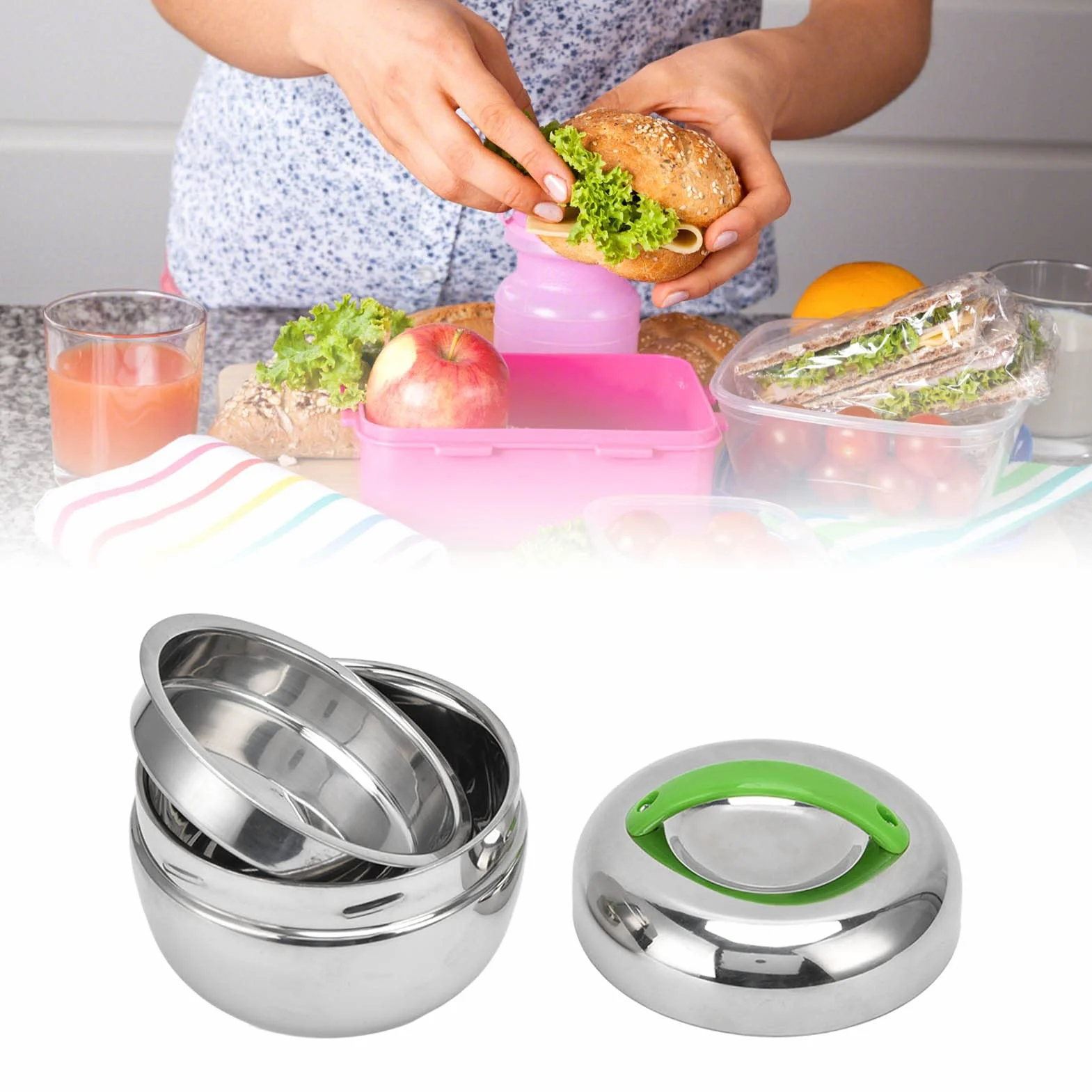 Stainless Steel Lunch Box 800ml Izolowany Pojemnik na Lunch Leak Proof
