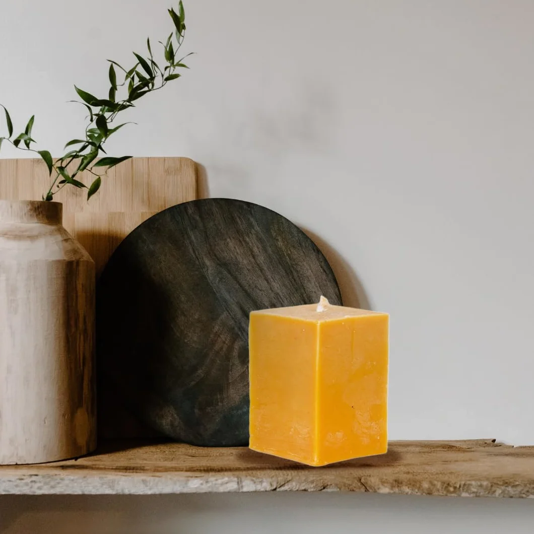 BeesWax World świece z wosku pszczelego – ręcznie wykonane prostopadłościanki i kostki w 4 rozmiarach – 100% czysty wosk pszczeli – bezdymne i trwałe – pomysł na prezent (Prostopadłościan Średni)
