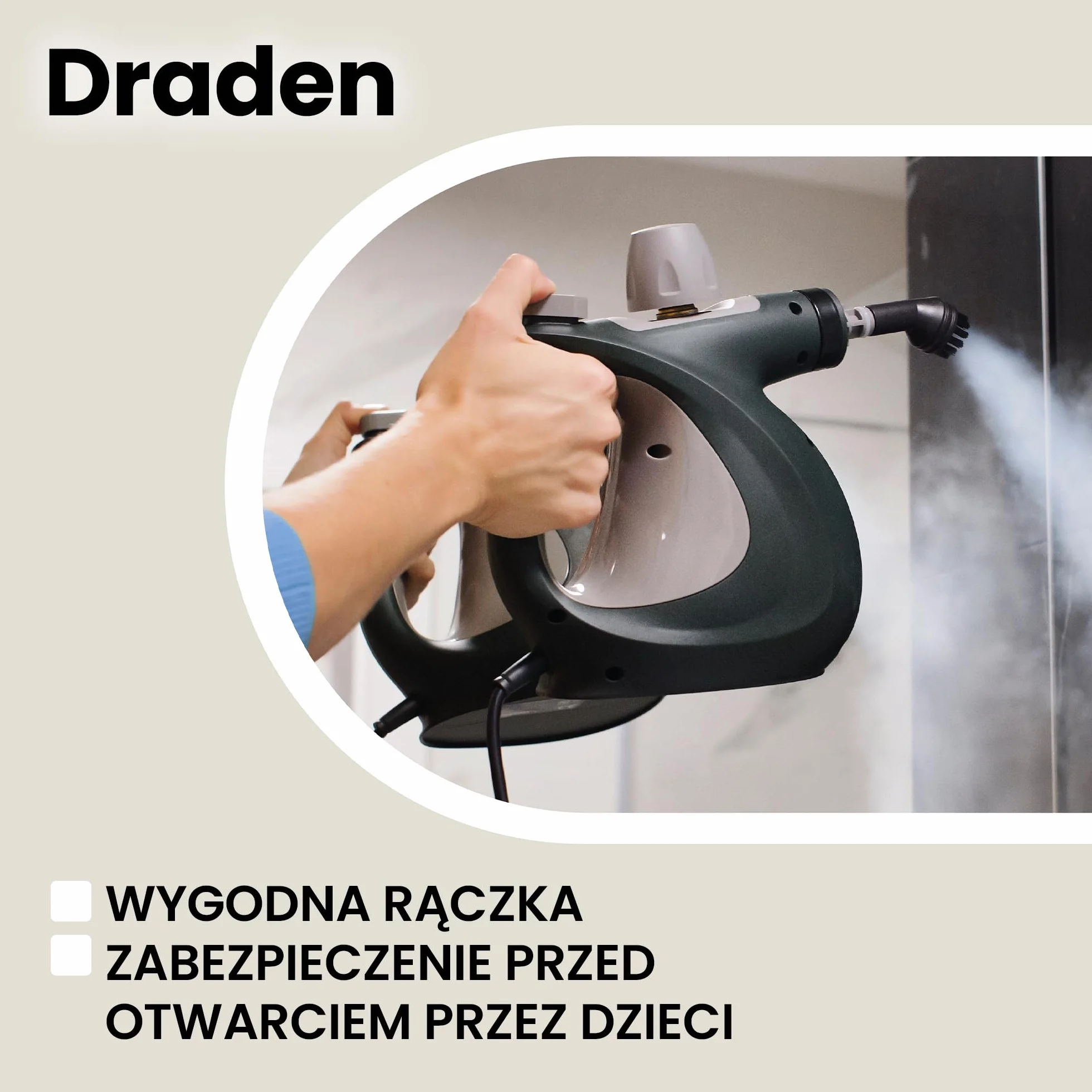 ZEEGMA Myjka Parowa 9 Końcówek IPX4 3 Bary 110°C 30 ml/min