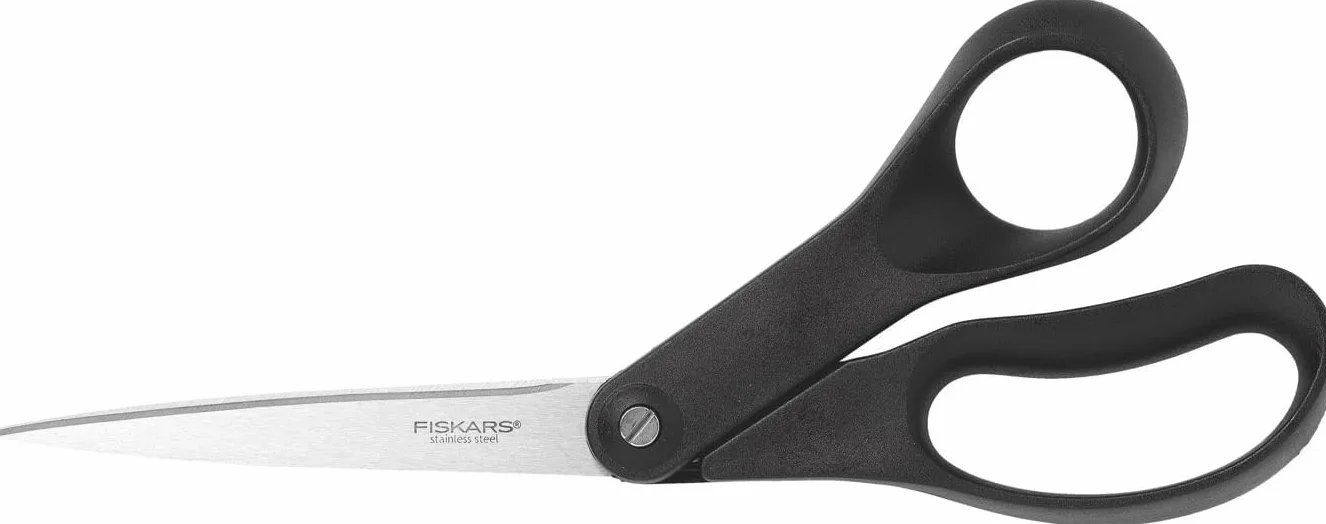 Fiskars Uniwersalne nożyczki, długość: 21 cm, stal/tworzywo sztuczne, Essential, czarny, 1023817