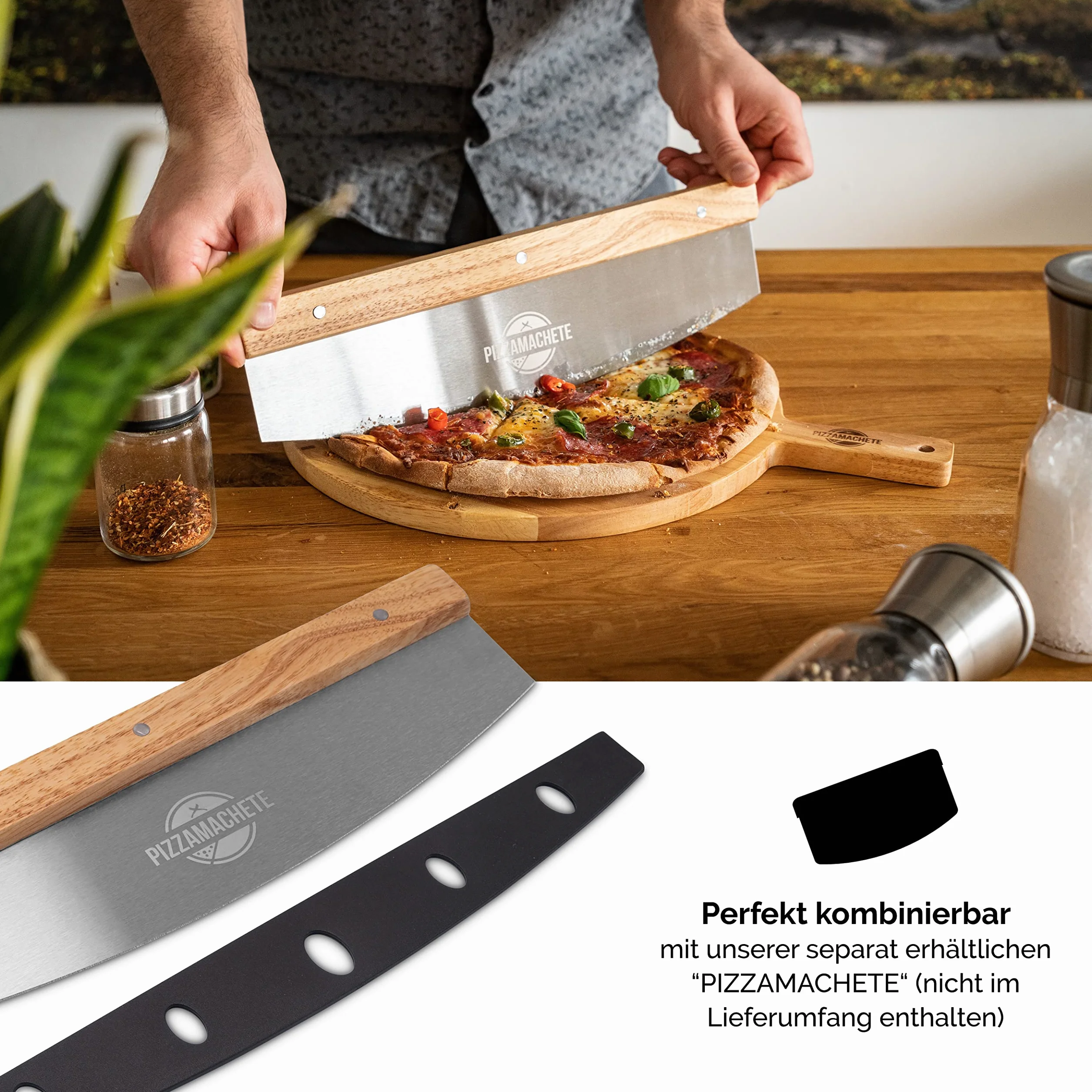 PIZZAMACHETE Deska do pizzy drewniana 30,5 cm Zestaw 2 szt