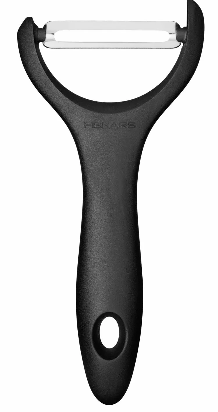 Fiskars Obieraczka do warzyw, w kształcie litery Y, ze stali nierdzewnej, Essential, czarna, 1065599