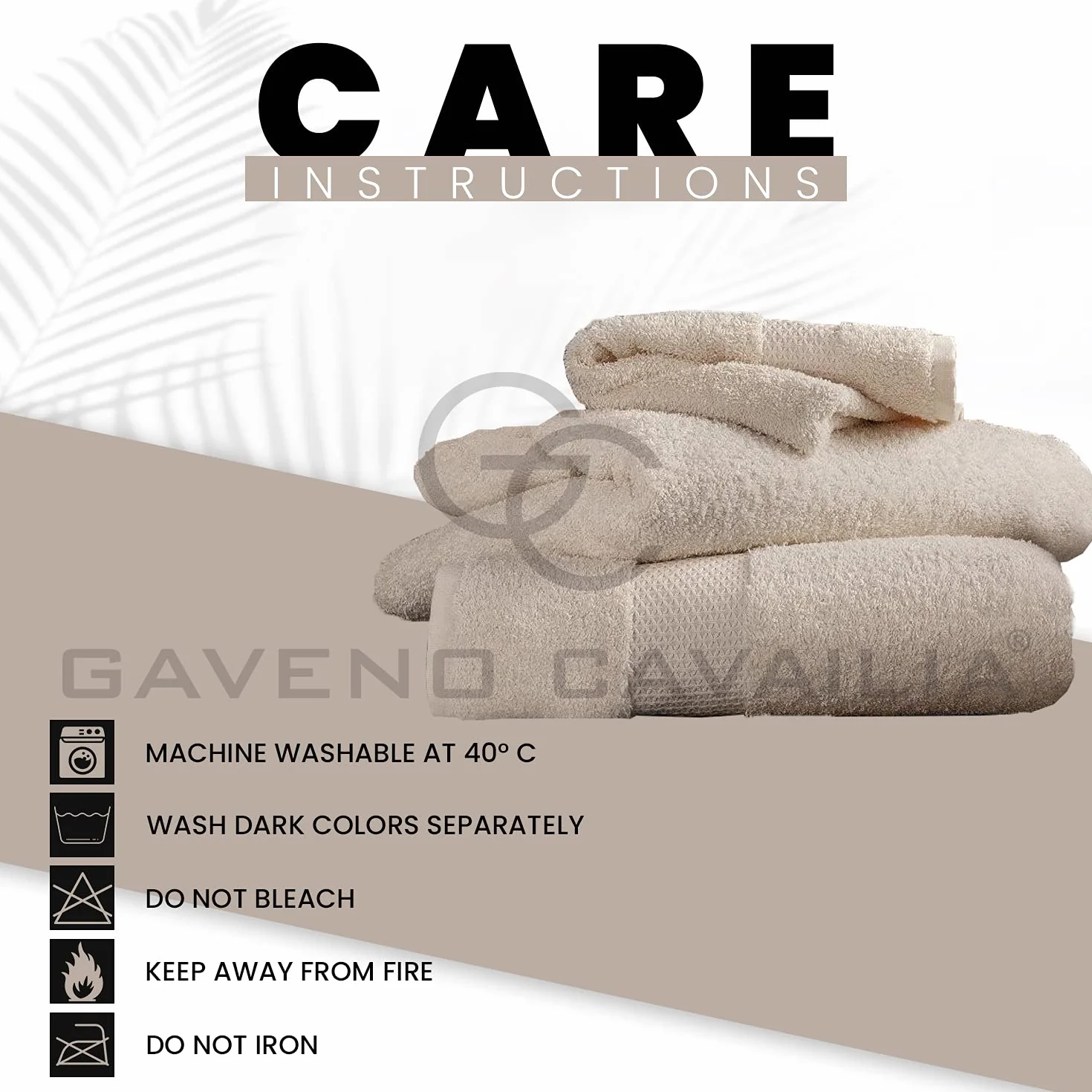 GC GAVENO CAVAILIA Ręczniki do rąk, do łazienki, 700 g/m², z egipskiej bawełny, jakość hotelowa, można prać w pralce, komplet 4 szt., 50 x 85 cm, kolor mokka
