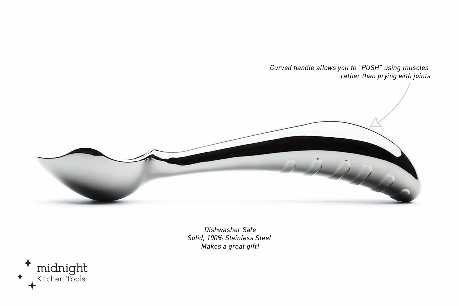 Stainless Steel Ice Cream Scoop Ergonomic for Hard Ice Cream Dishwasher Safe
