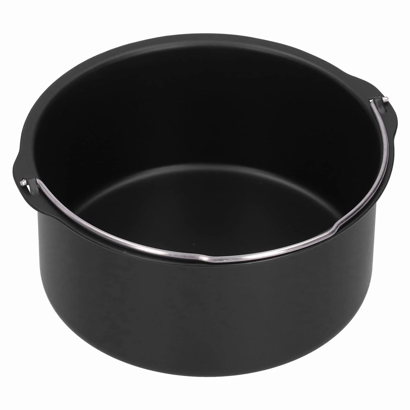 Beczka na ciasto, stal węglowa, nieprzywierająca, okrągła, nie-warstwowa, patelnie, chleb, ciasto, elektryczne akcesoria do smażenia, 20,3 cm, głęboki kosz na części i akcesoria, z uchwytem do