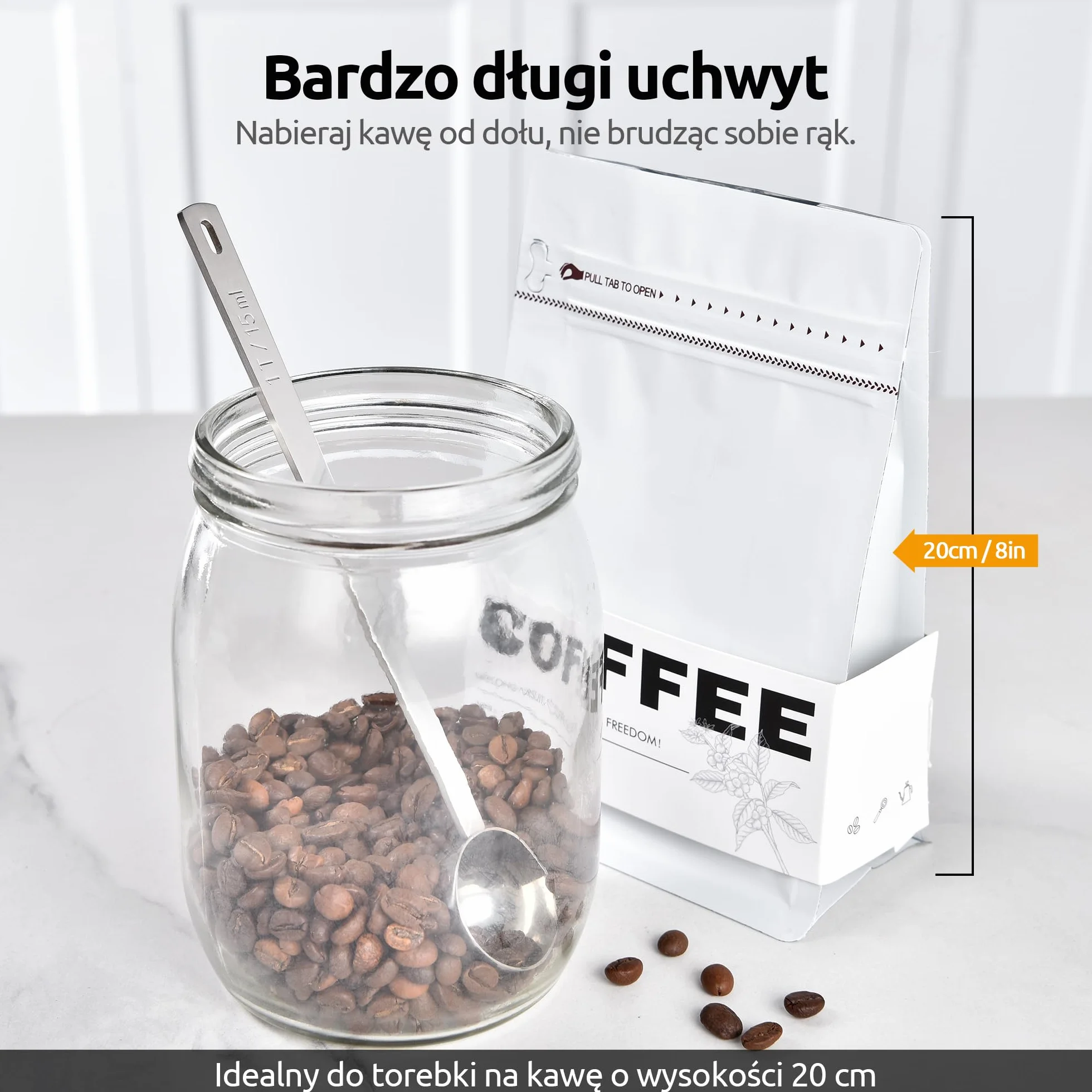U-Taste Łyżki miarowe ze stali nierdzewnej 18/8 17,4cm Zestaw 2 sztuk 15 i 30ml do kawy
