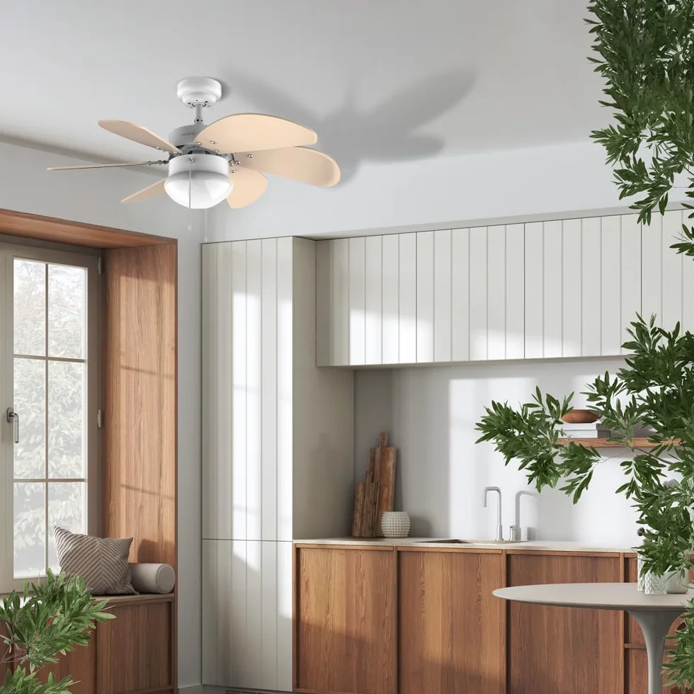 Cecotec Wentylator sufitowy EnergySilence Aero 3600 Vision Światło słoneczne 50 W 36” z lampą, 3 prędkości, 6 odwracalnych łopatek, tryb zima-lato i łatwa obsługa.