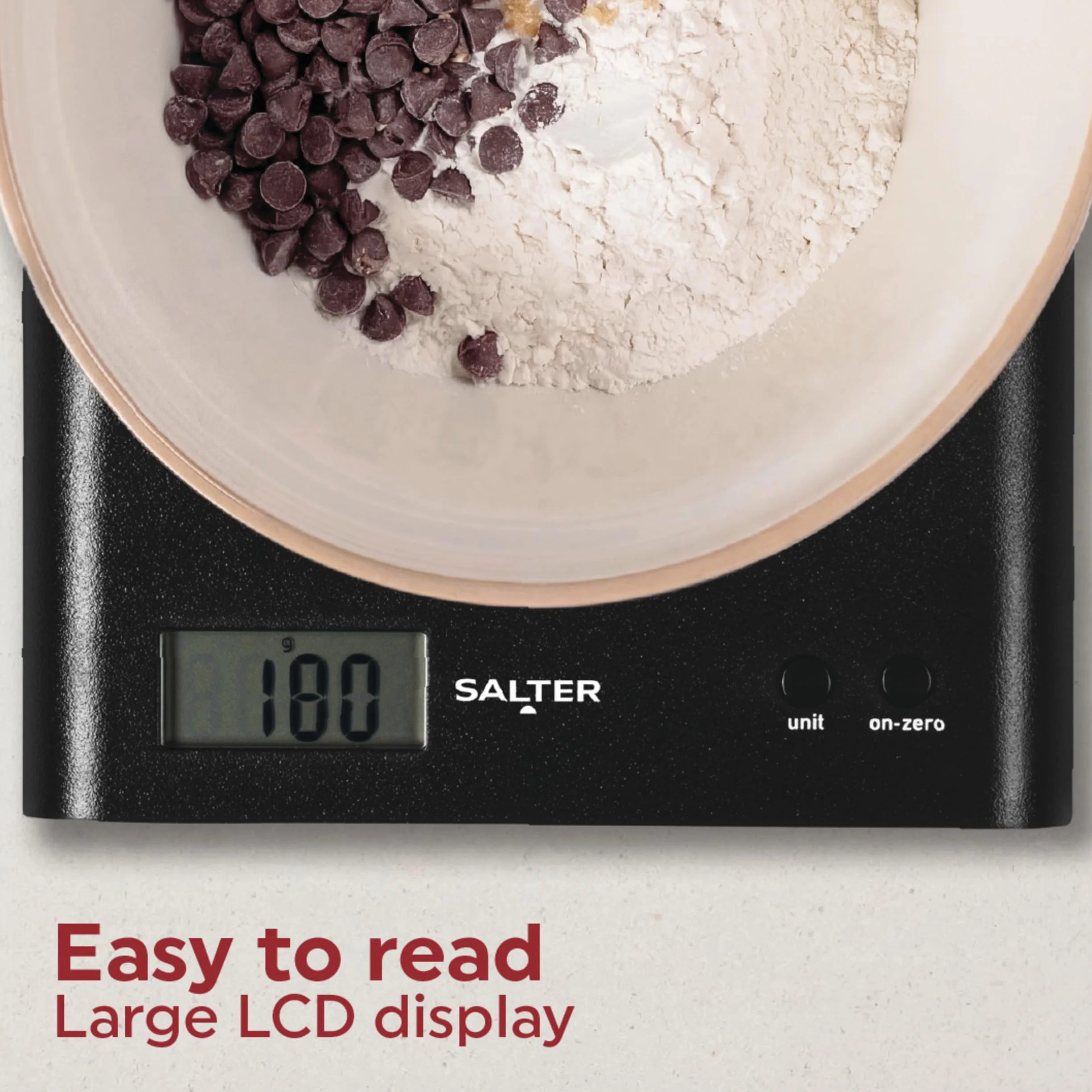 Salter 1066 BKDR15 Elektroniczna waga kuchenna Arc ABS, precyzyjne ważenie, wyświetlacz LCD