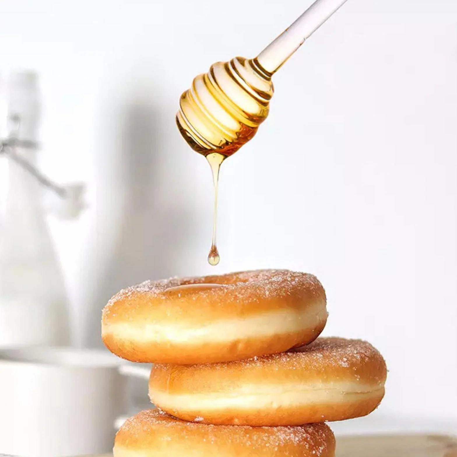 Łyżka do miodu szklana, 2 szt. łyżka do miodu spirala miodu kij do miodu dipper łyżka miodu łyżka do mieszania miodu łyżka do mieszania miodu do miodu