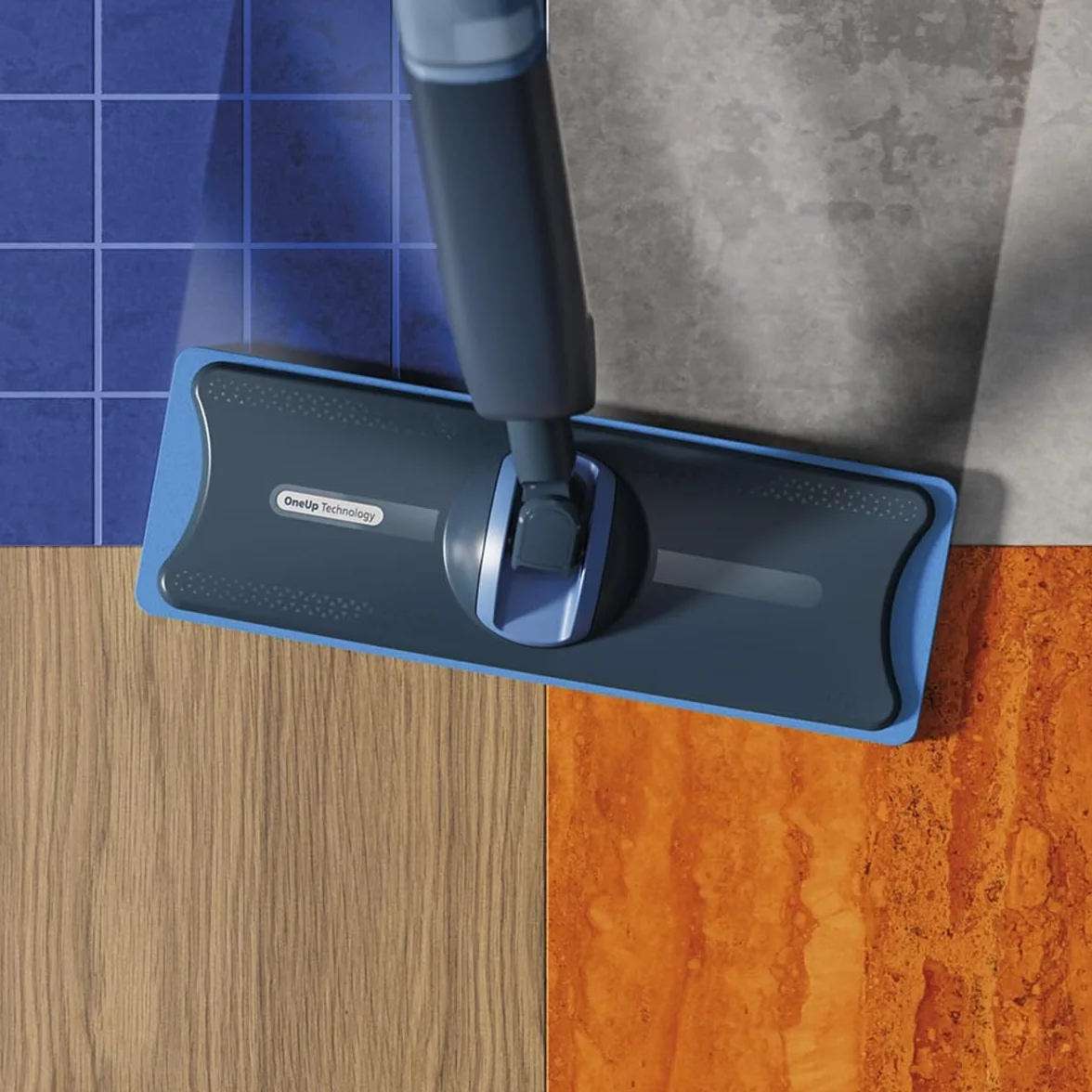 Philips OneUp 5000 mop elektryczny mop do mopa, 2 x czystsze podłogi², 2 x szybsze czyszczenie, dwa ustawienia wilgotności do twardych i delikatnych podłóg, bezprzewodowy, z przegubem obrotowym o 360°