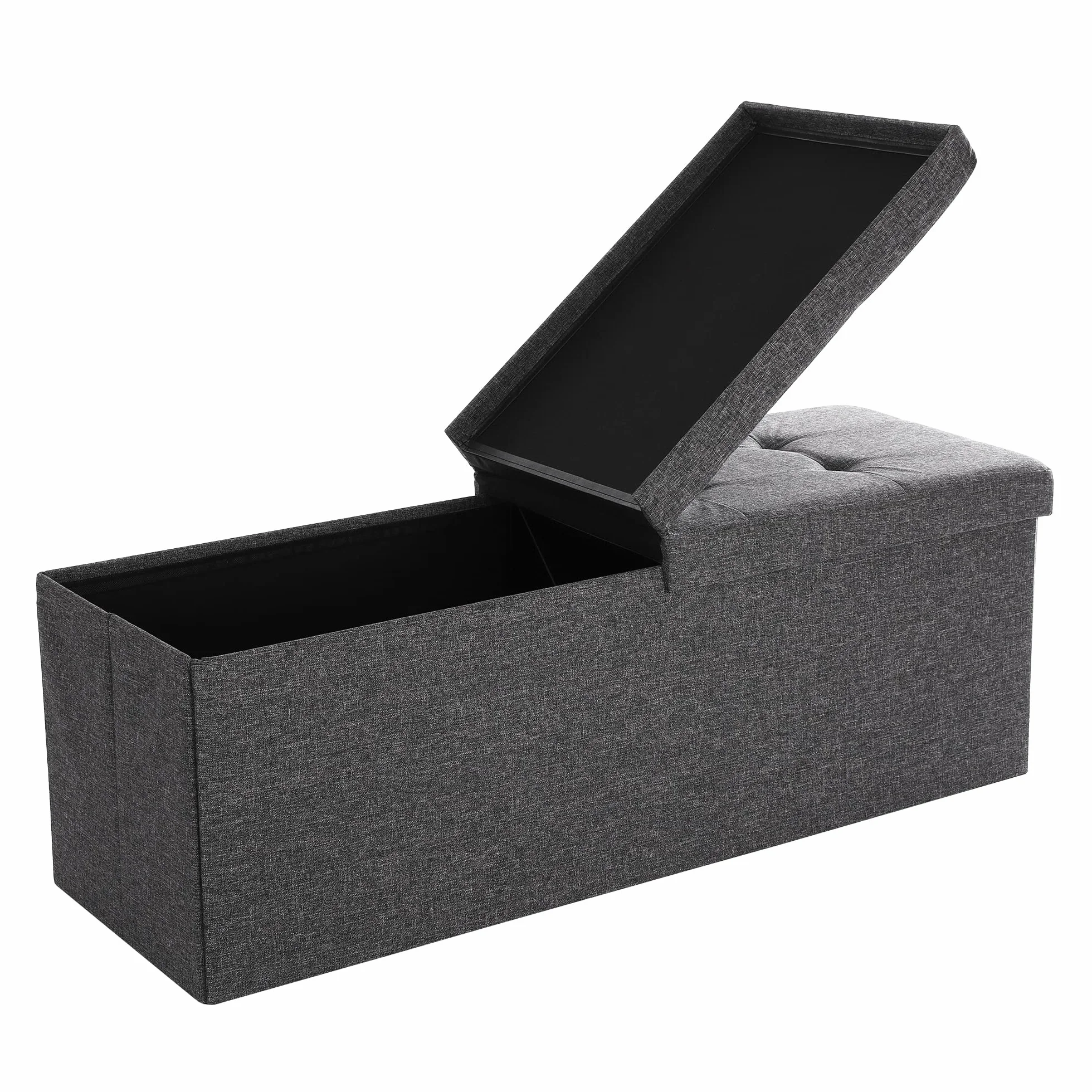 Songmics Ławka do Przedpokoju, Płyta Mdf, Ciemnoszary, 110 x 38 x 38 cm