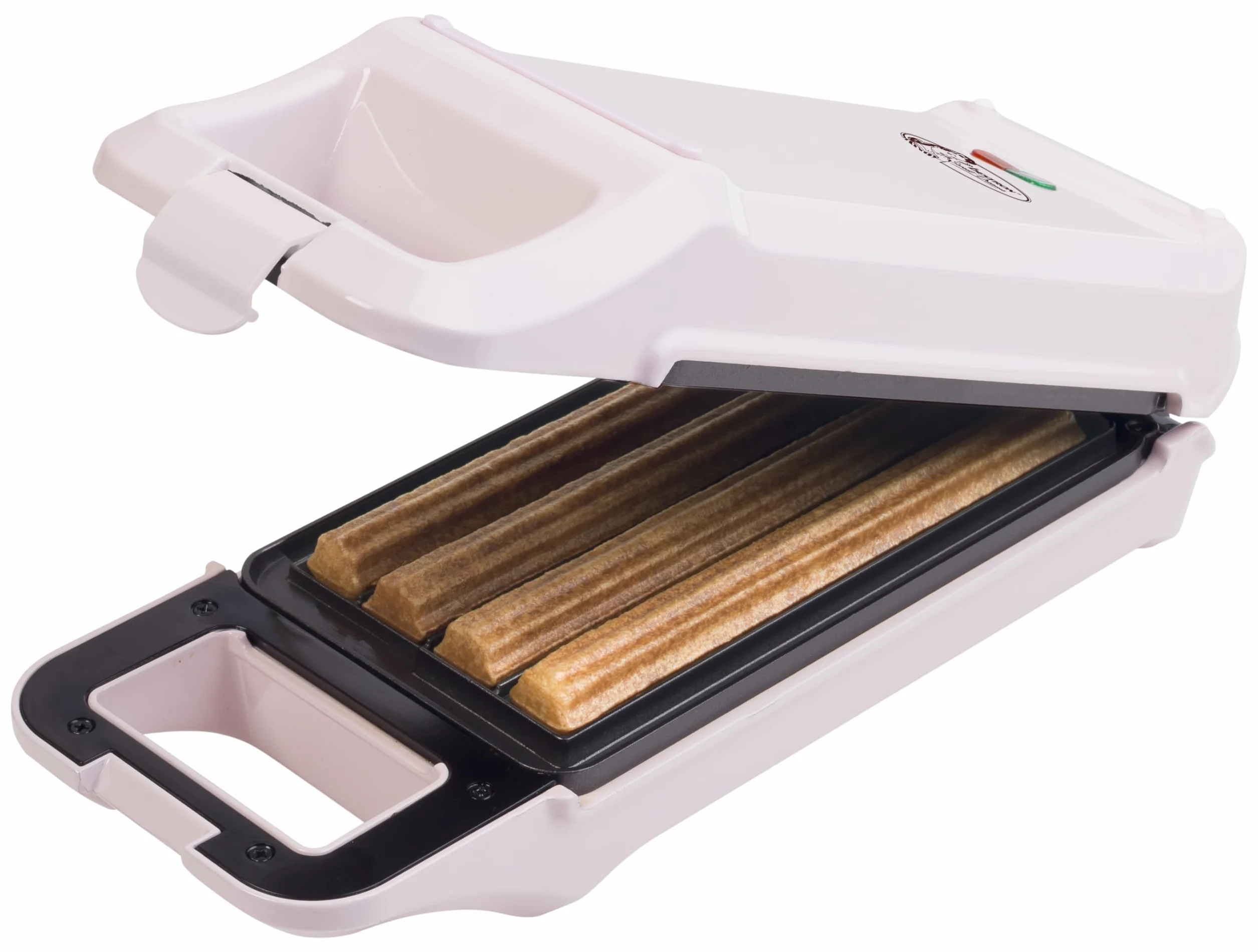 Bestron Churros Maker, gofrownica na maks. 4 churros, maszyna churros w stylu Sweet Dreams, 700 W, kolor: różowy