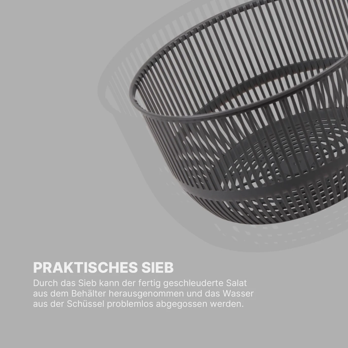 Wirówka do sałaty 4 litry 3 w 1 – wirówka, sitko i miska, korbka 3D, nie zawiera BPA