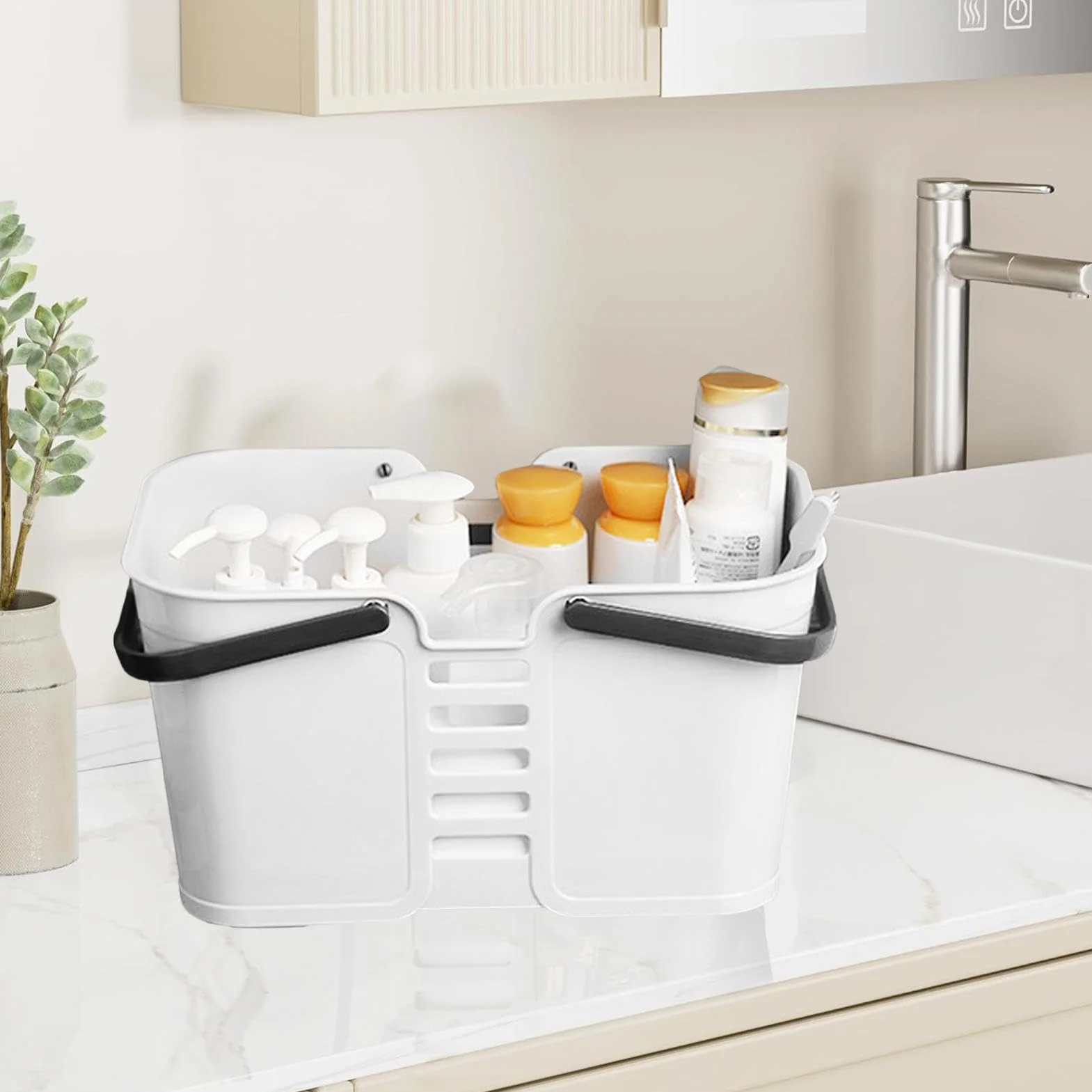 Portable Shower Cadddy, Bathroom Toiletry Organizer, Storage Basket Bin, Shampoo Soap Holder, Cosmetic Storage Bin, Multi-purpose Storage Solution for Holding Soap, Shampoo, Cosmetics, Bathroom