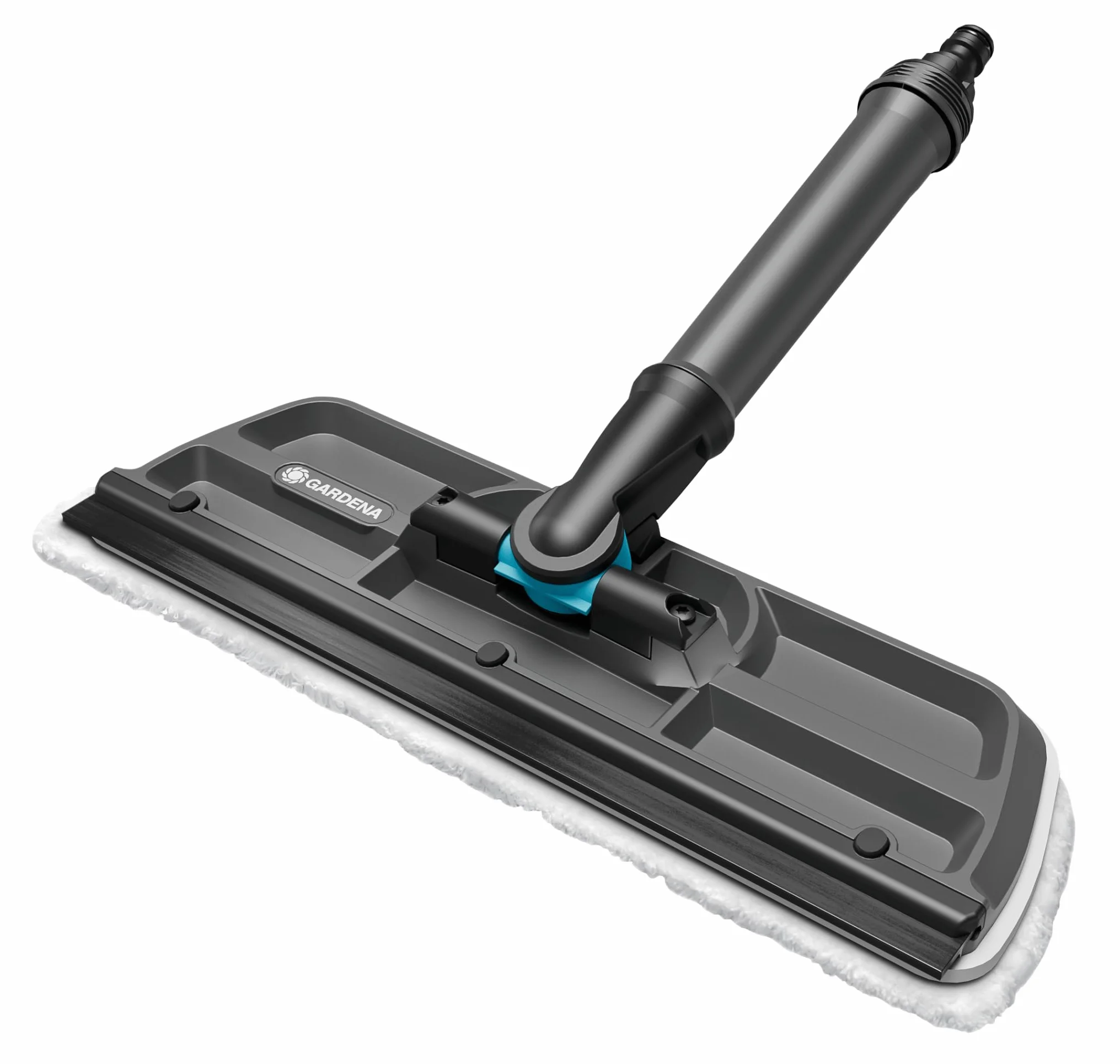 Gardena Myjka do okien Cleansystem: Przepływowa myjka do okien, wycieraczka z mikrowłókniną i ściągaczką, do małych i dużych powierzchni, możliwość podłączenia do węża z wodą (18808-20)