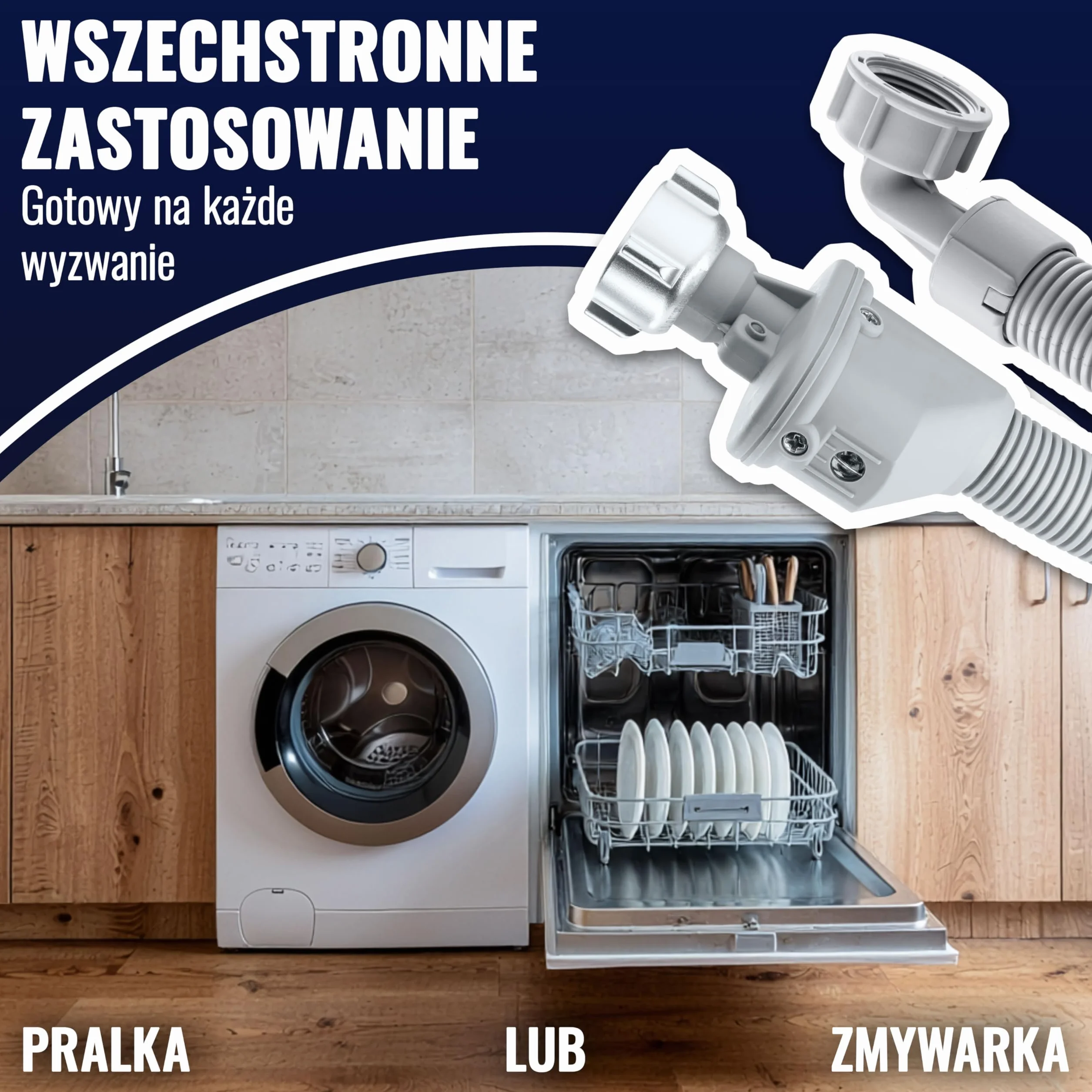 Poppstar 1,5m wąż do pralki (wąż dopływowy z funkcją Aquastop do pralki lub zmywarki), ze złączem 3/4 cala