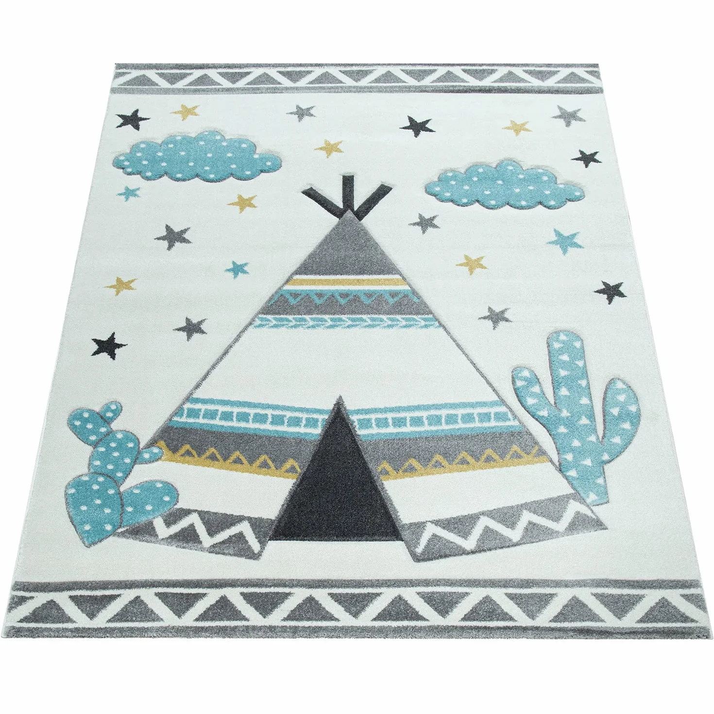 Paco Home Dywan Dzieciêcy Nowoczesne Pastelowe Kolory, Urocze Motywy, Efekt 3D, Rozmiar:160x230 cm, Kolor: Kremowy