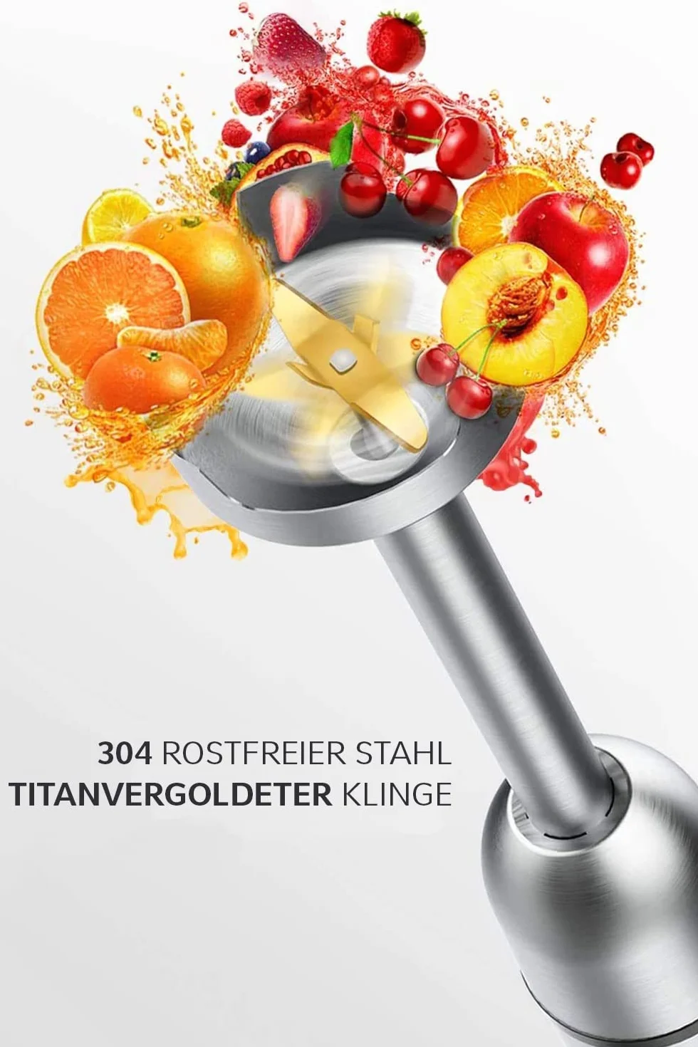 Lehmann Chowmei Blender ręczny zestaw 1200 W, Blender immersyjny z funkcją turbo i regulacją prędkości, elektryczny wielofunkcyjny blender ręczny, w zestawie 6-częściowy zestaw akcesoriów