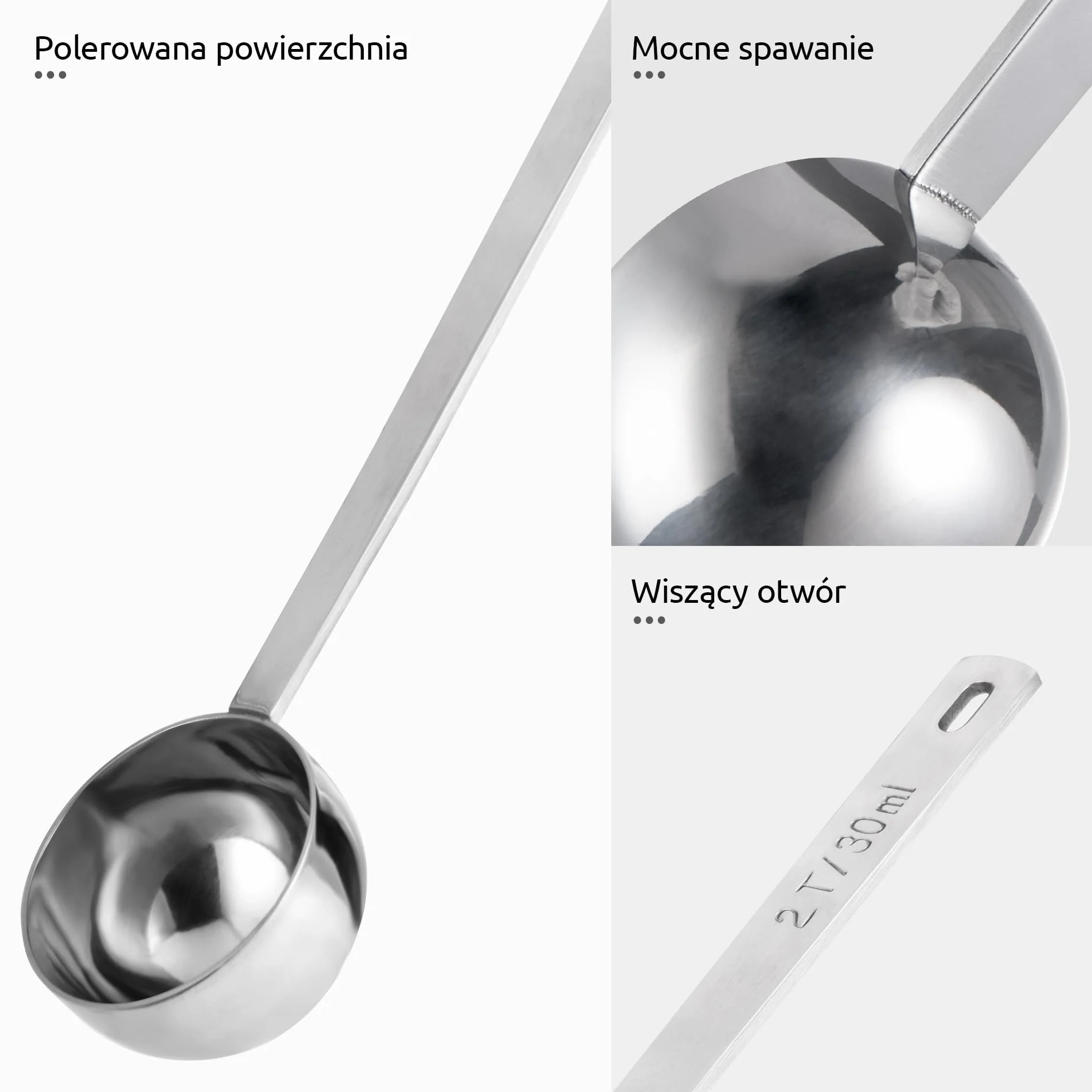 U-Taste Łyżki miarowe ze stali nierdzewnej 18/8 17,4cm Zestaw 2 sztuk 15 i 30ml do kawy