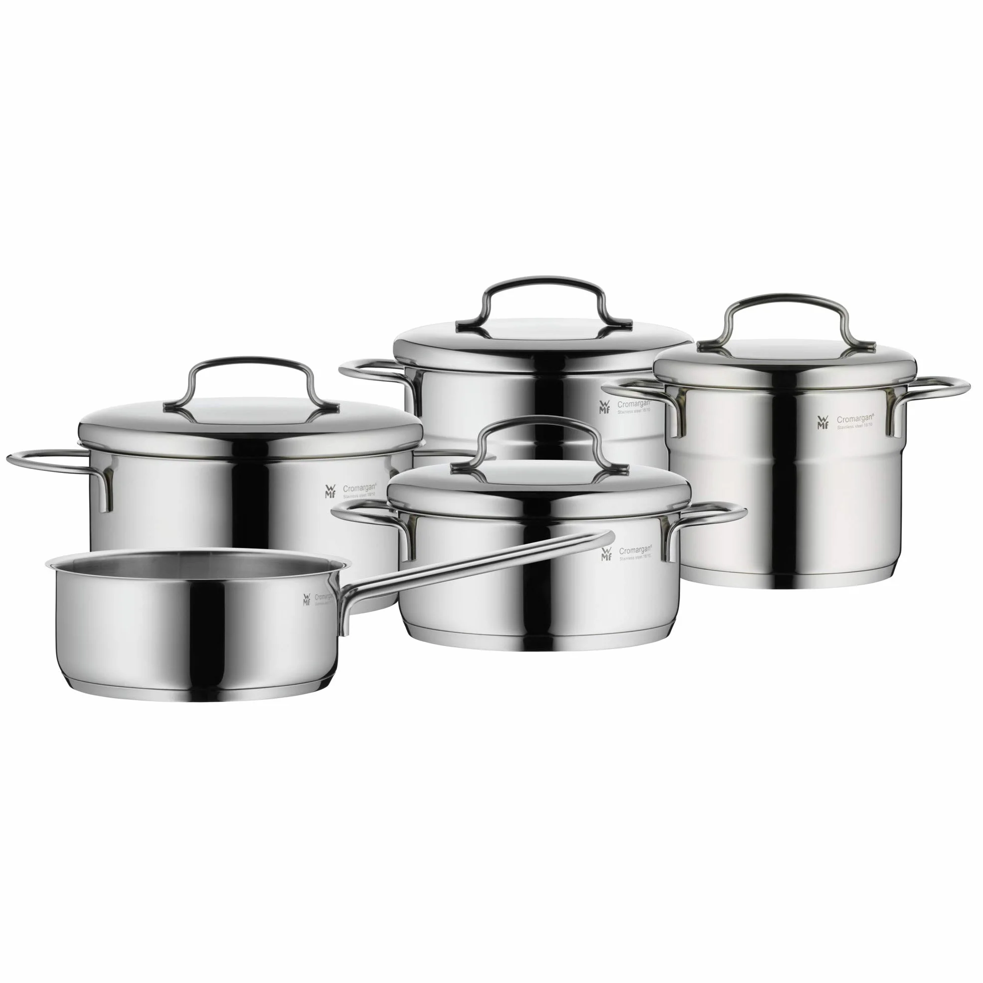 WMF 0798566040 Zestaw naczyń kuchennych, 5-częściowy mini, srebrny