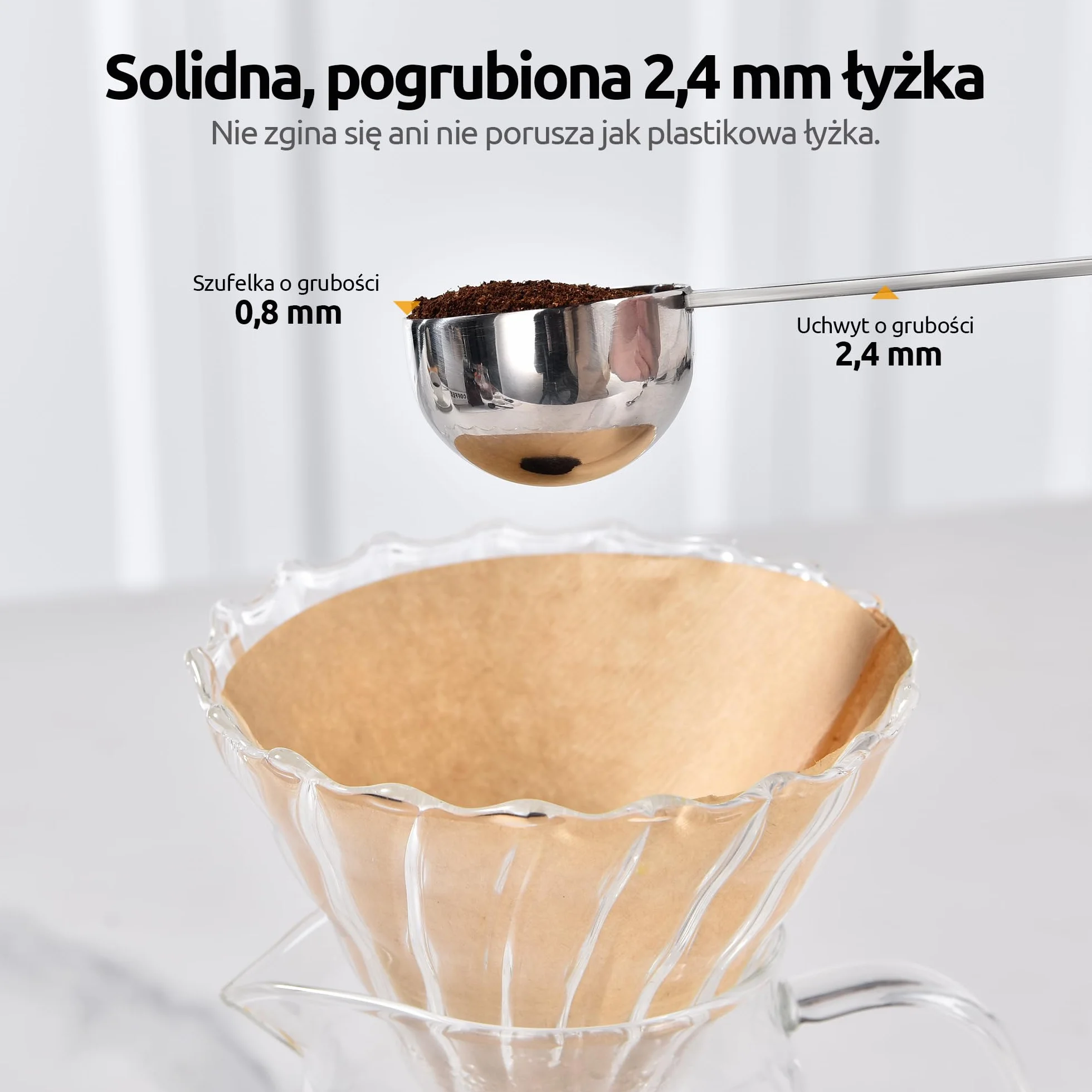 U-Taste Łyżki miarowe ze stali nierdzewnej 18/8 17,4cm Zestaw 2 sztuk 15 i 30ml do kawy